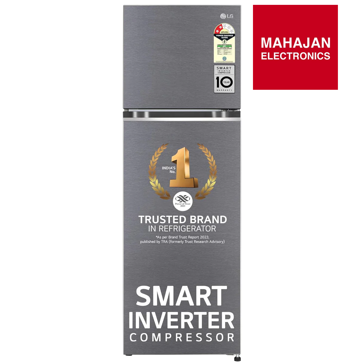 LG GL-T492NPZR 466L 1 Star Frost-Free Double Door Refrigerator – Smart Inverter Compressor, Convertible Freezer, Express Freeze, Door Cooling+ (Steel Finish)