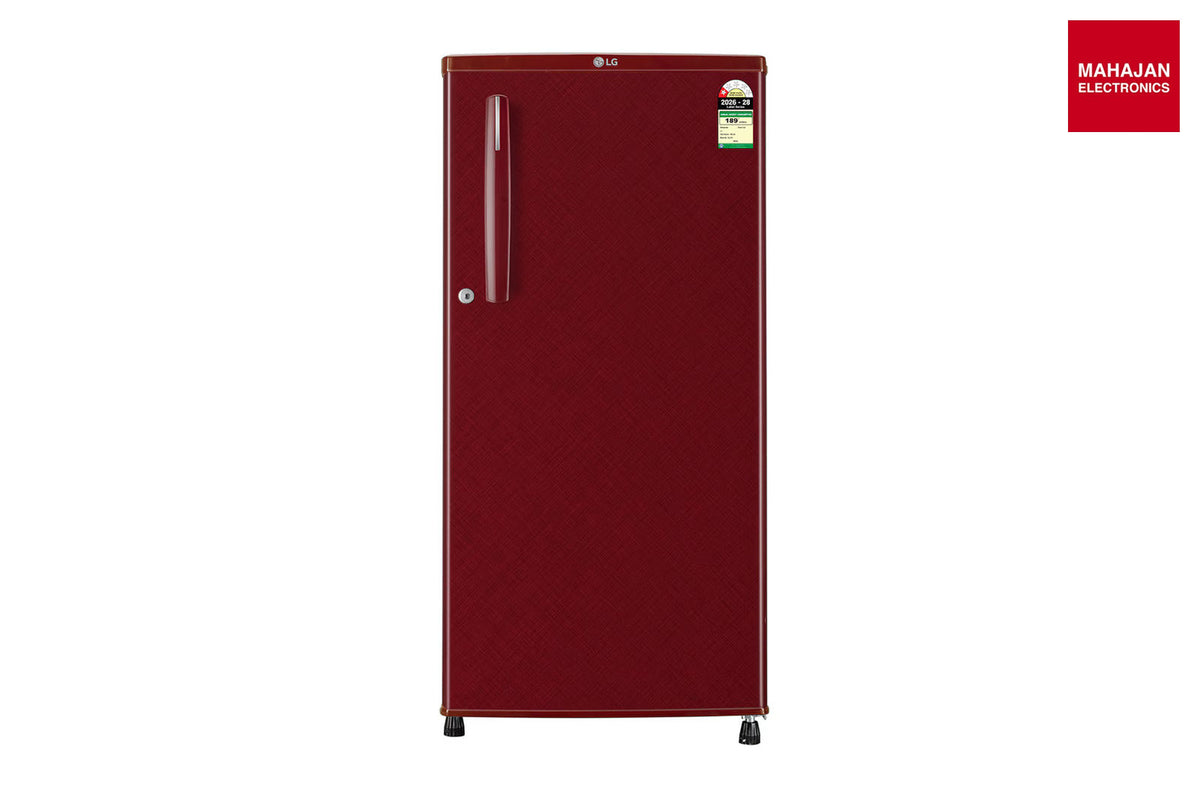 LG GLD1816WOLC 180L Single Door Refrigerator, Anti Bacterial Gasket, Toughened Glass Shelves, Linen Crimson, 1 Star LG