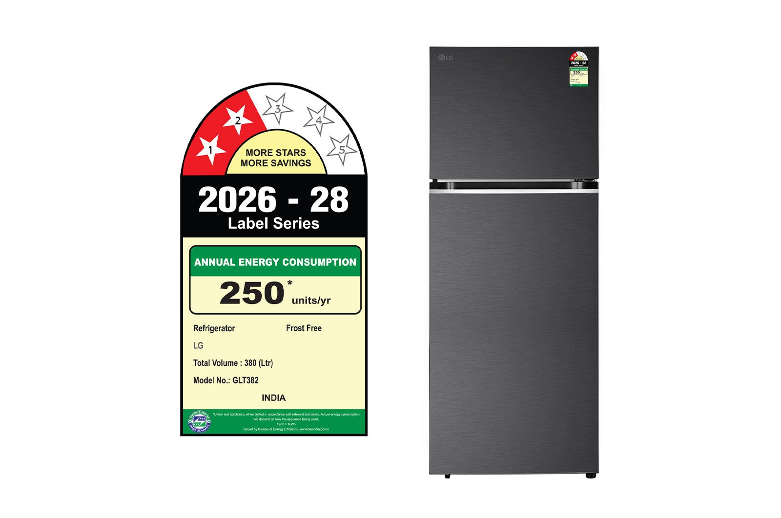 LG GLT3826SNMC 380L 2 Star Frost Free Double Door Refrigerator (Smart Inverter Compressor, Convertible – Mahajan Electronics Online.