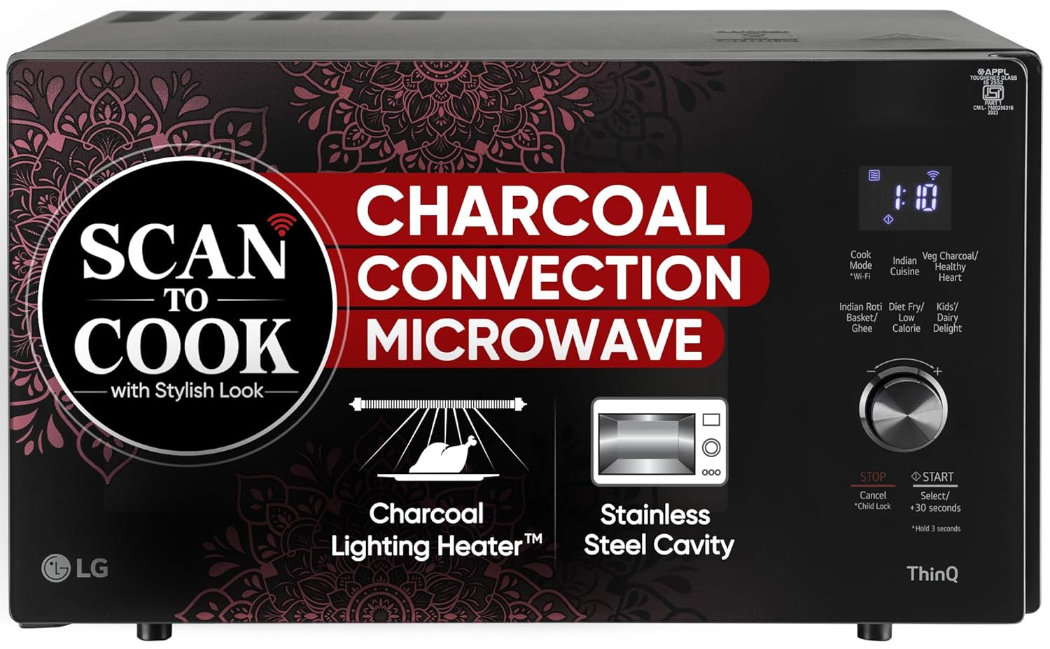 LG MJEN286VIW 28 L Scan to Cook Wi-Fi Enabled Charcoal Convection Microwave Oven Mahajan Electronics Online