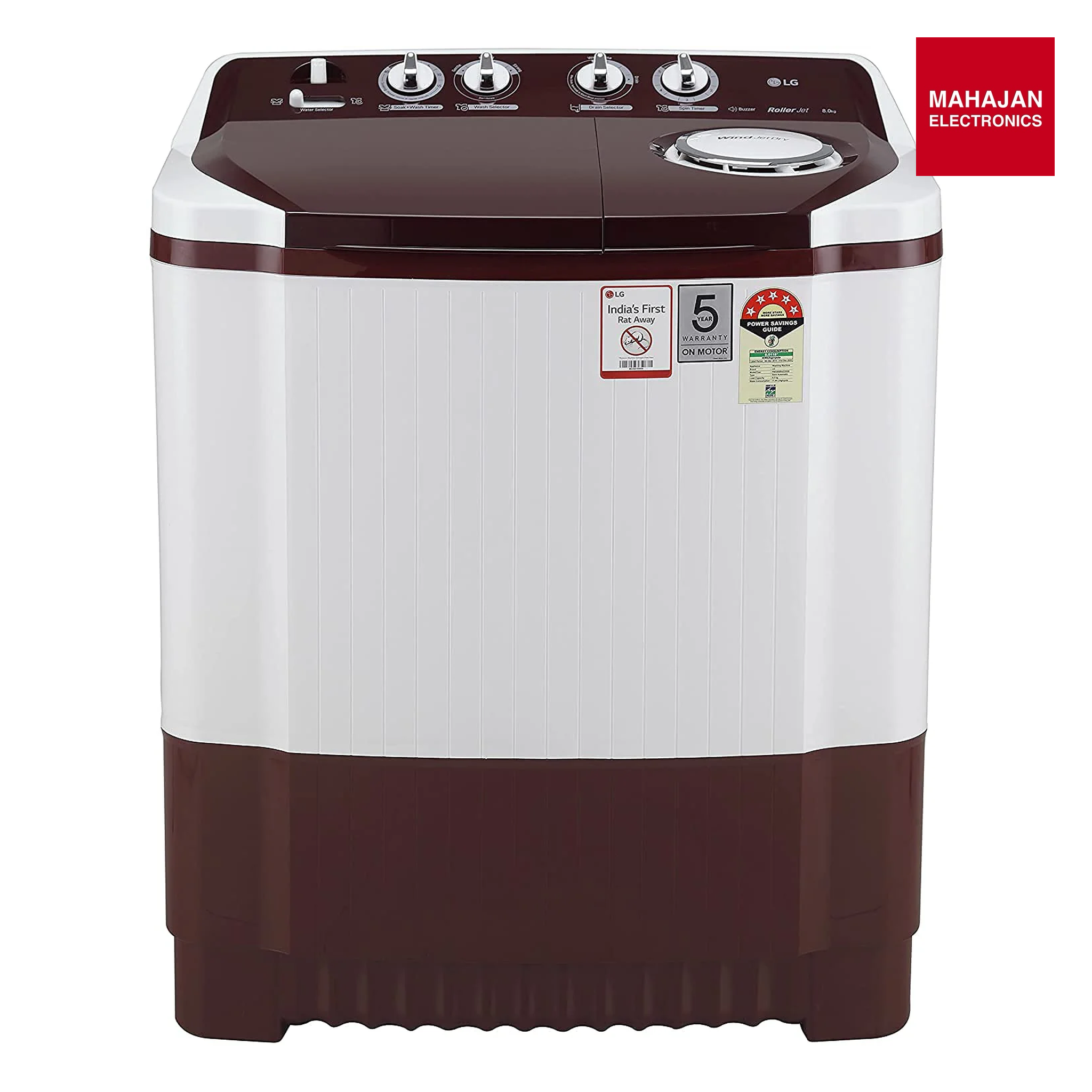 LG P8035SRAZA 8 kg Semi Automatic Top Load Washing Machine, White 2025 Mahajan Electronics Online