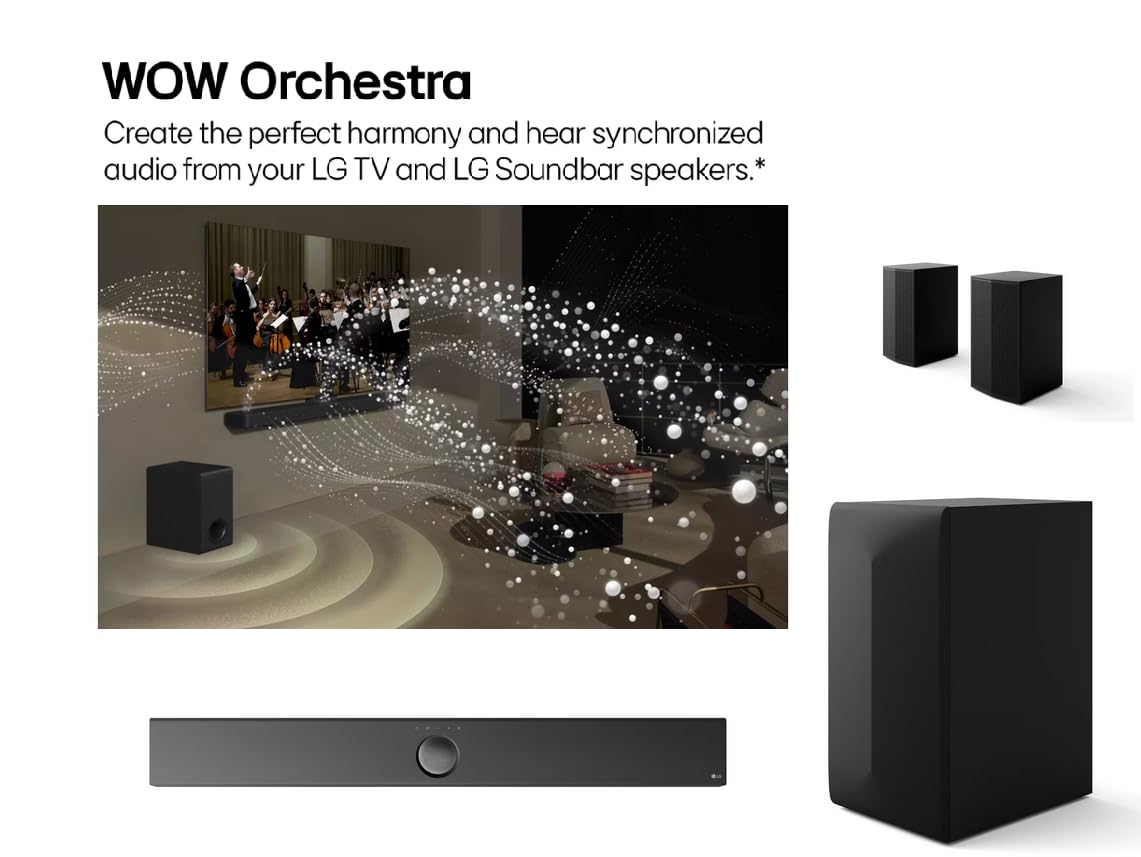LG S70TR 5.1.1 Channel Soundbar with Dolby Atmos, Wireless Rear Speakers & Subwoofer | 500W | WOW Orchestra | Black-Online Mahajan Electronics