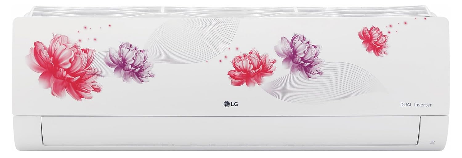 LG US-Q19FWZE 1.5 Ton 5 Star AI+ Convertible 6-in-1 Dual Inverter Split AC (Wi-Fi, Energy Manager+, HD Filter with Anti-Virus Protection, Copper Condenser, White Floral)