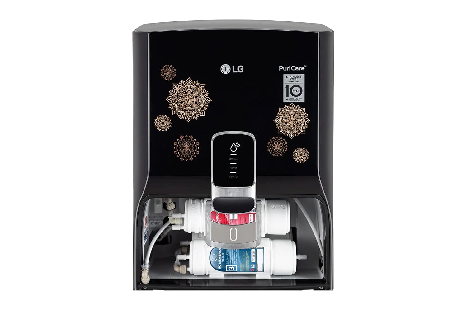 LG WW155NPB 8 Litres RO+UV Water Purifier with Stainless Steel Tank, Digital Sterilizing Care &amp; In-Tank UV LED – Black | Buy Online at Mahajan Electronics