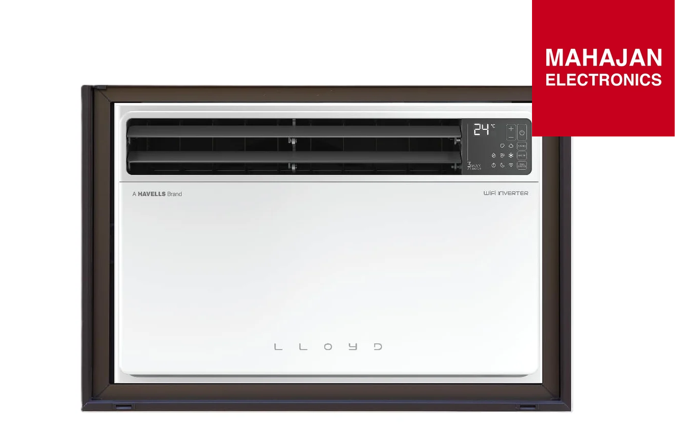 Lloyd GLW18V5FWTBR 1.5 Ton 5 Star Inverter Window AC (Copper, Convertible 6-in-1 Cooling, 4-Way Air Swing, White) Mahajan Electronics