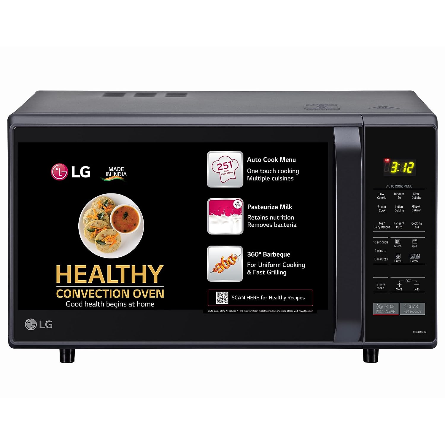 LG 28 L Convection Microwave Oven (MC2846BG, Black) - Mahajan Electronics Online