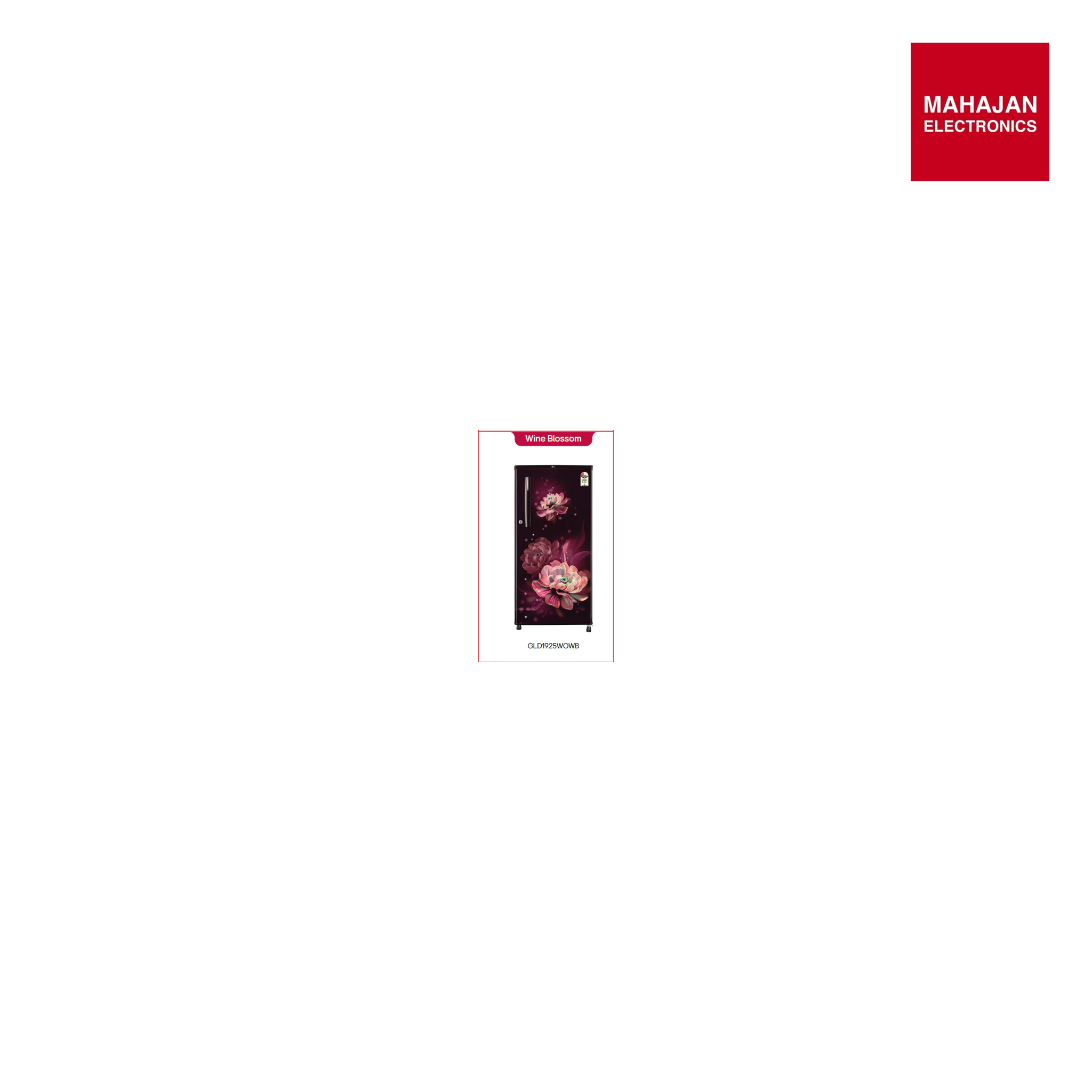 LG GLD1925WOWB 185 L Single Door Refrigerator with Toughened Glass Shelves, Direct Cool, Wine Blossom, 2 Star