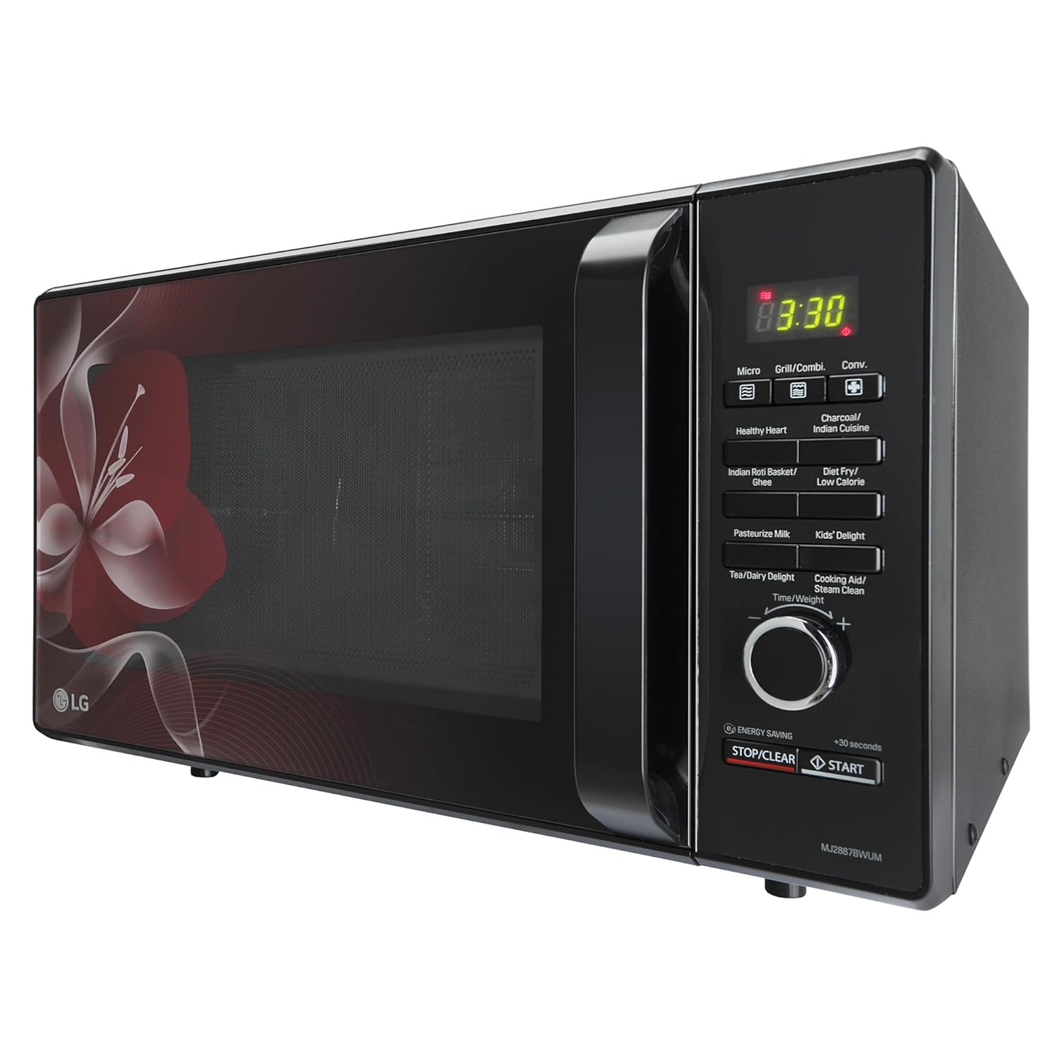 LG 28 L Charcoal Convection Healthy Microwave Oven (MJ2887BWUM, Black, 360° Motorised Rotisserie) - Mahajan Electronics Online