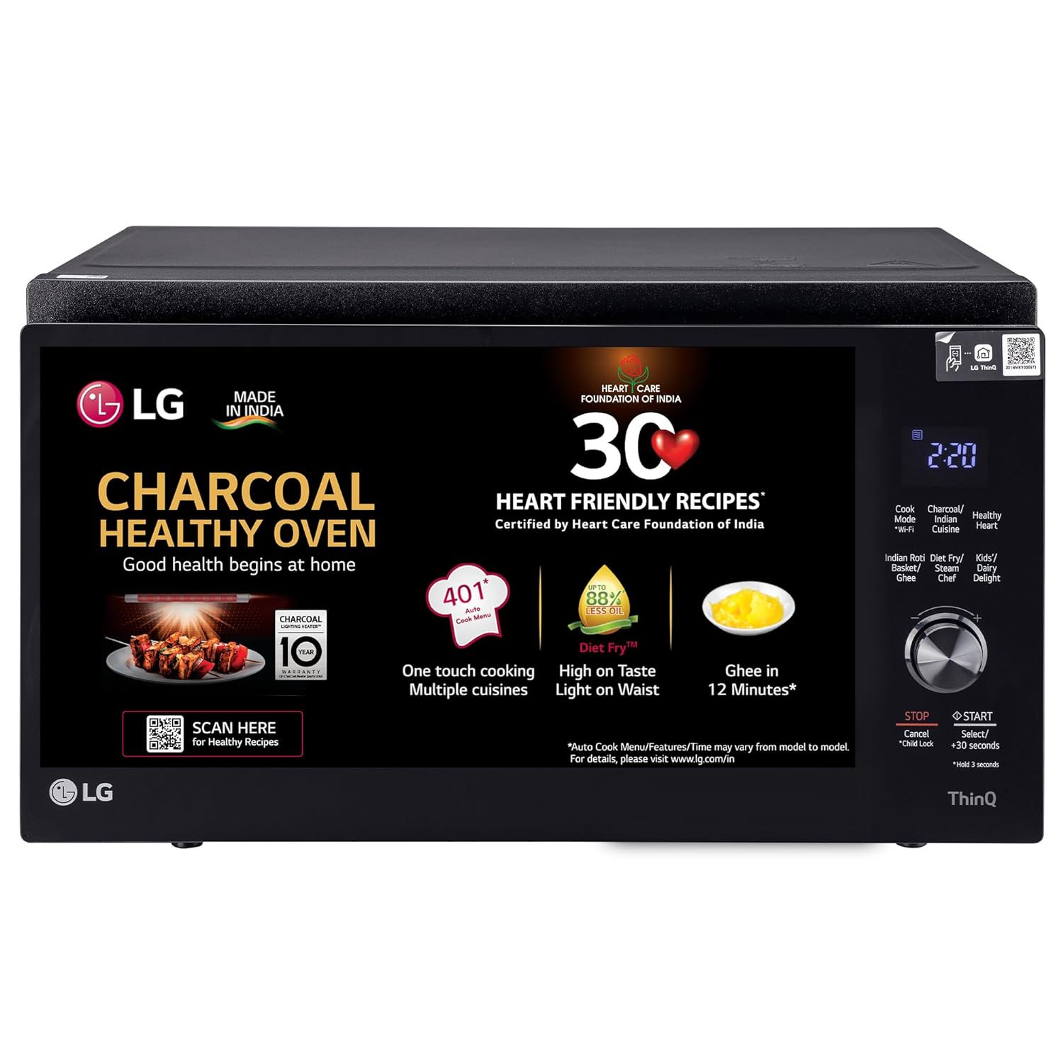 LG 32 L Wi-Fi Enabled Charcoal Convection Microwave Oven (MJEN326SFW, Black) - Mahajan Electronics Online