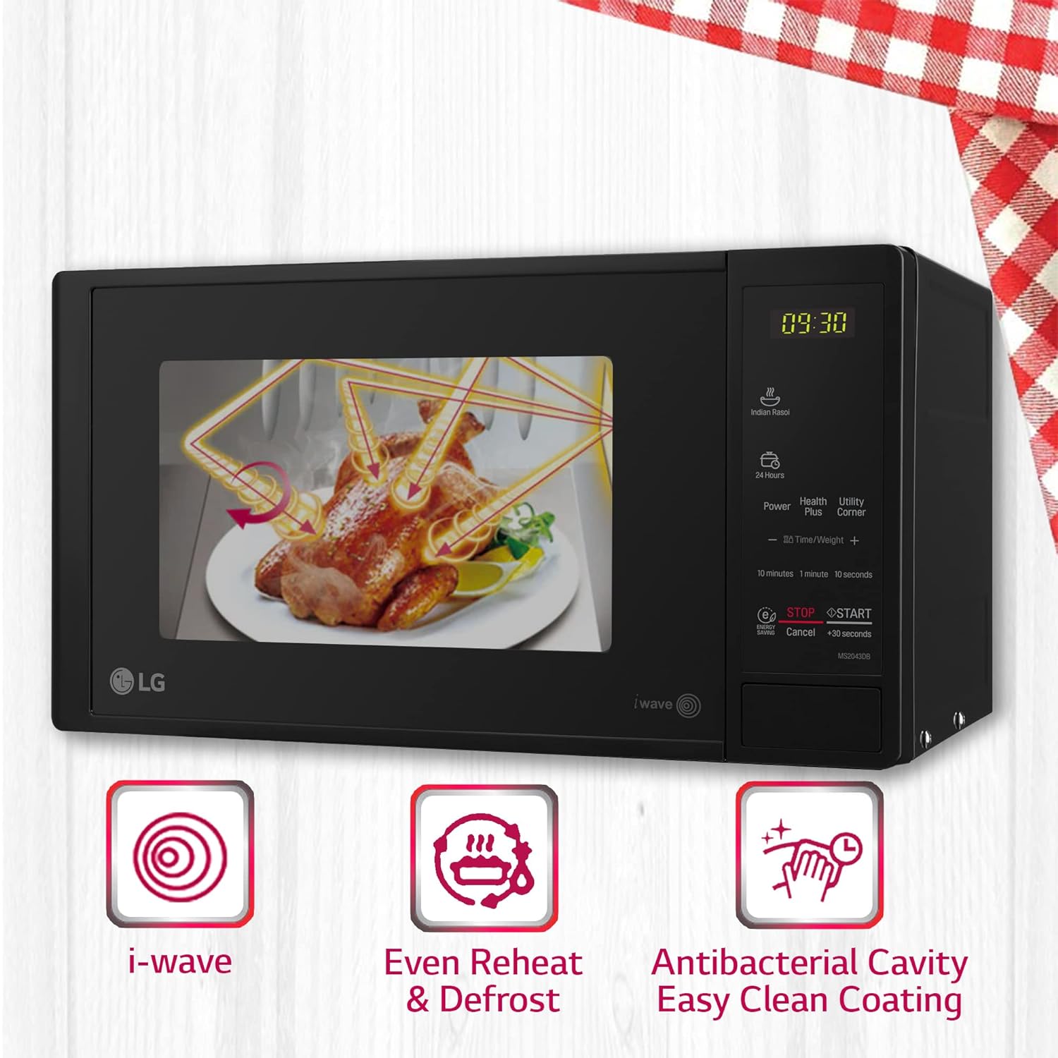 LG 20 L Solo Microwave Oven (MS2043DB, Black) - Mahajan Electronics Online