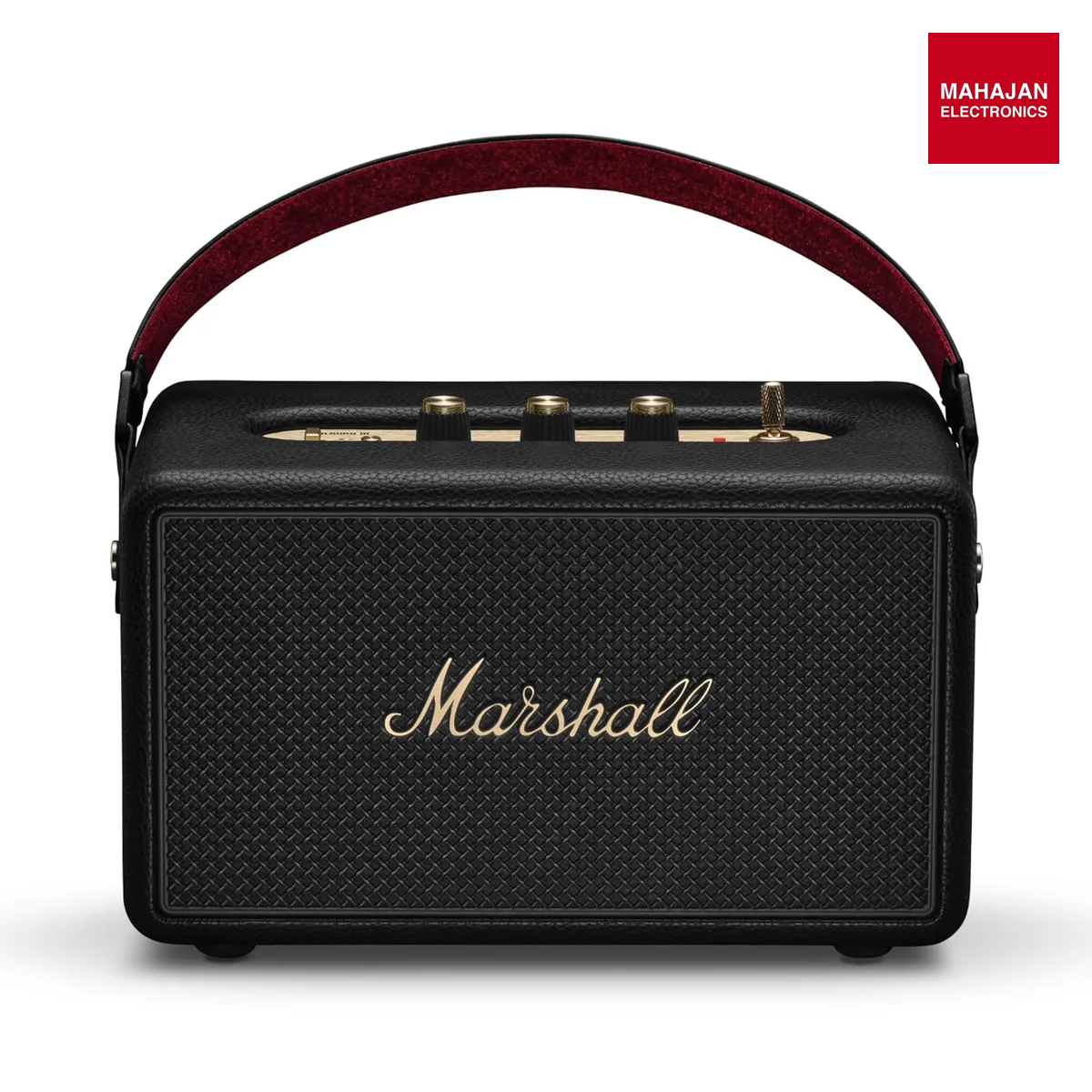 Marshall Kilburn III Portable Bluetooth Speaker with 50+ Hours of Portable Playtime, (360° Sound), Dust & Water-Resistant (IP54) – Black & Brass. Mahajan Electronics Online