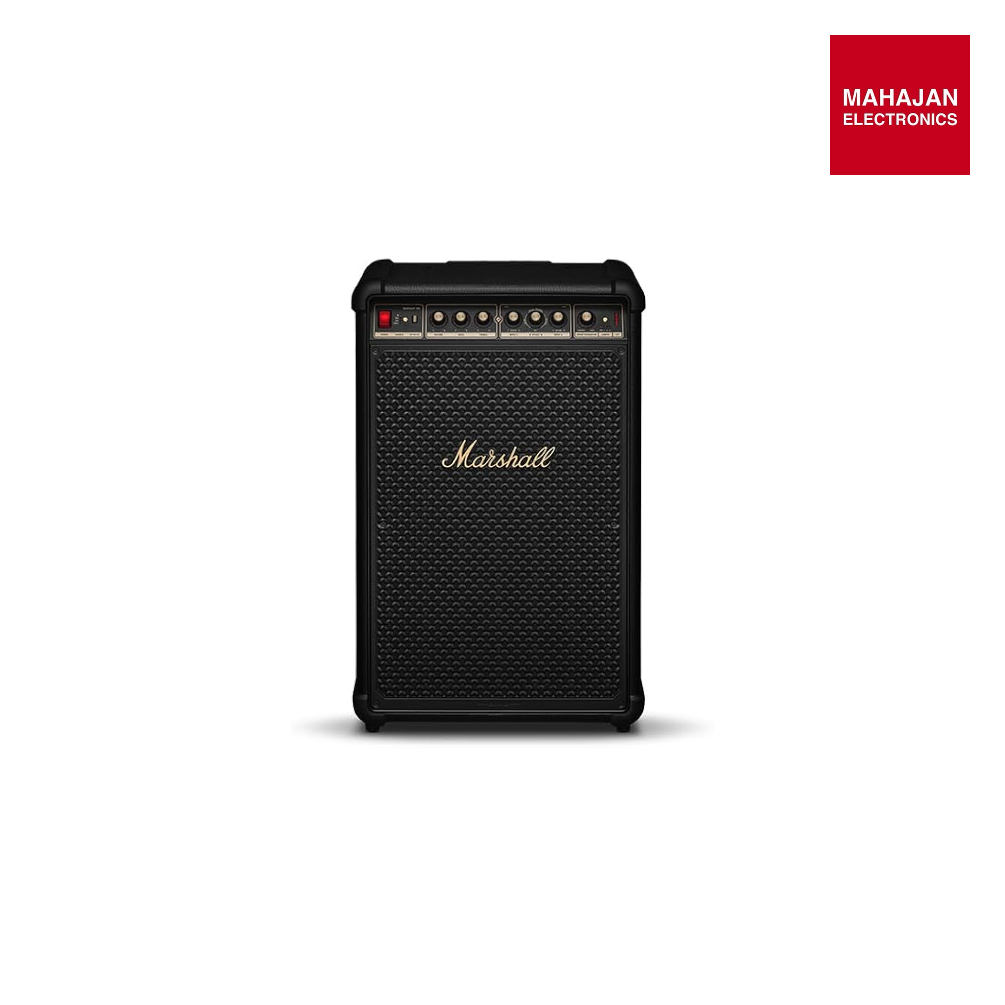 Marshall Bromley 750 Portable Wireless Party Speaker - Loud Stereo Sound with Bass and Treble Controls | Bluetooth, 3.5 mm Aux, RCA, Microphone, Instrument Inputs | LED Lights - Black and Brass Mahajan Electronics Online