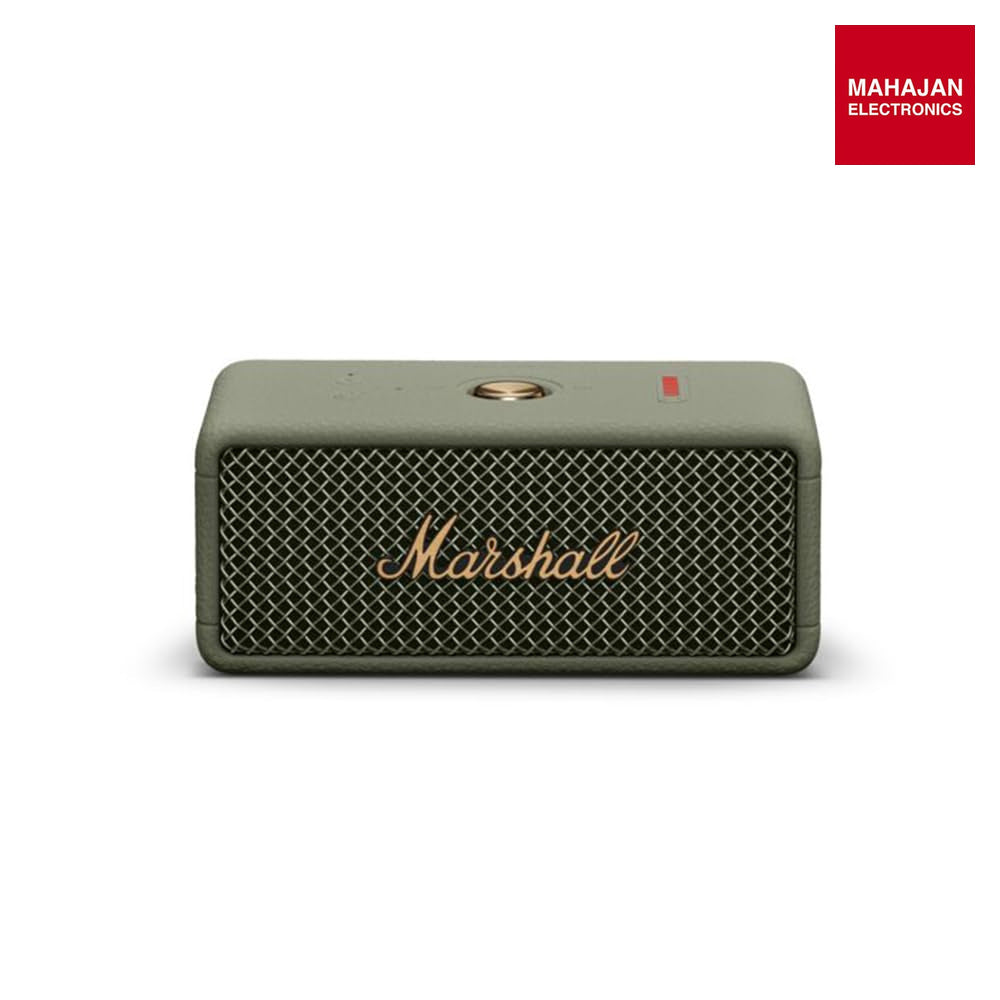 Marshall Emberton III Compact Portable Bluetooth Speaker with 32+ Hours of Playtime, (360° Sound), Dust & Waterproof (IP67) – Sage – Mahajan Electronics Online.