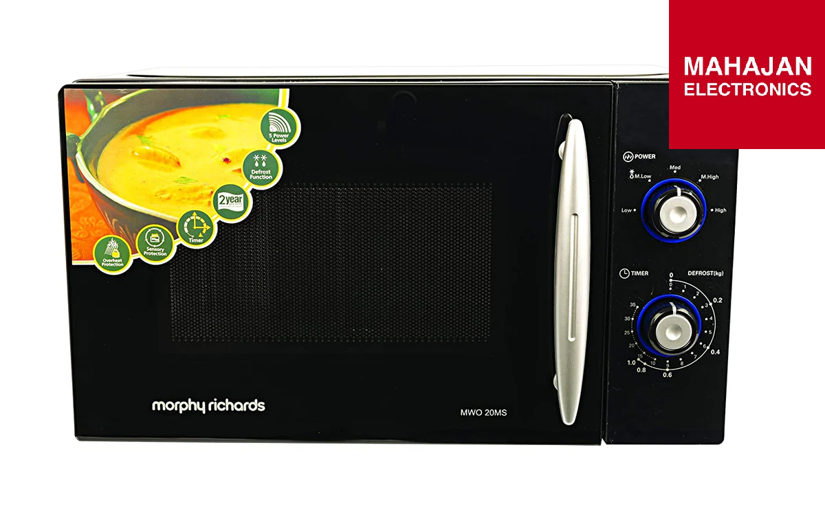 Morphy Richards 20 MS 20 L Solo Microwave Oven Black | 5 Power Levels | Mirror Finish | Mahajan Electronics