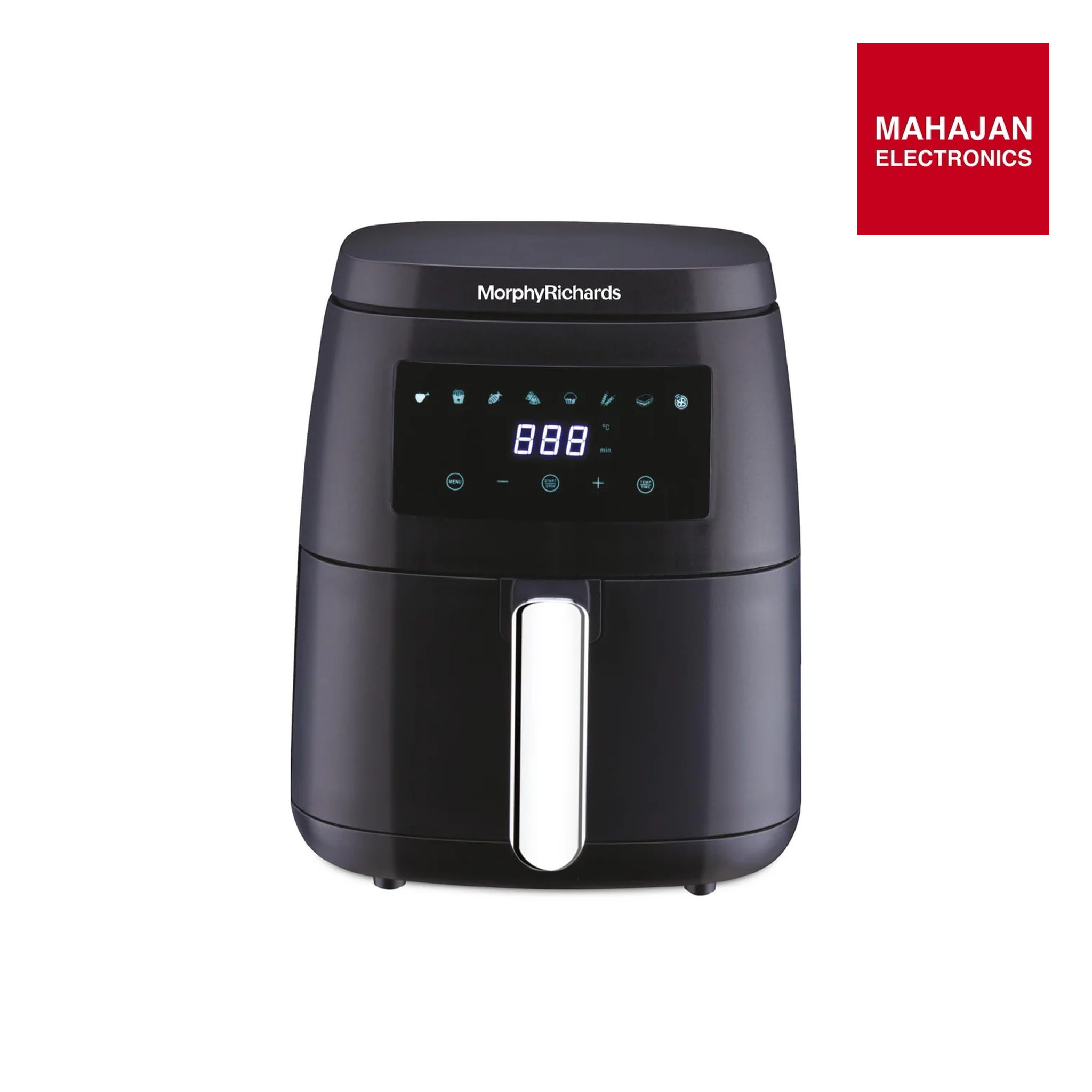 Morphy Richards Digital Air Fryer For Home|1500W With Digital Control|Dual Fan Technology|Adjustable Time &amp; Temperature Control|Voltage Fluctuation Protection|2-Yr Warranty By Brand|Black, 5 liter