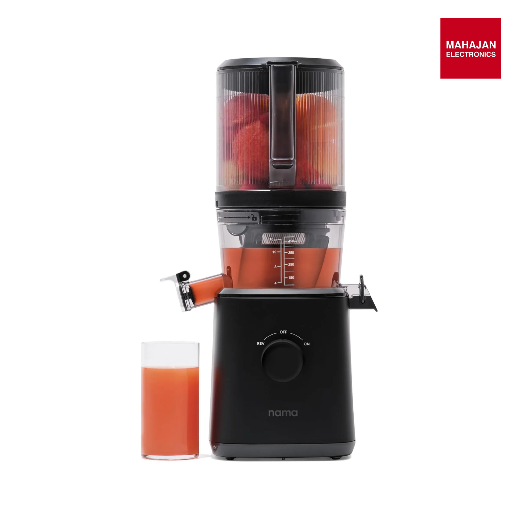 Nama J2 Cold Press Juicer – Self Feeding for Hands-Free Operation with Wide Mouth Hopper for Whole Recipe Loading, Zero Waste Masticating Juicer For More Juice, Less Pulp – Easy Cleanup & Assembly  Black Nama