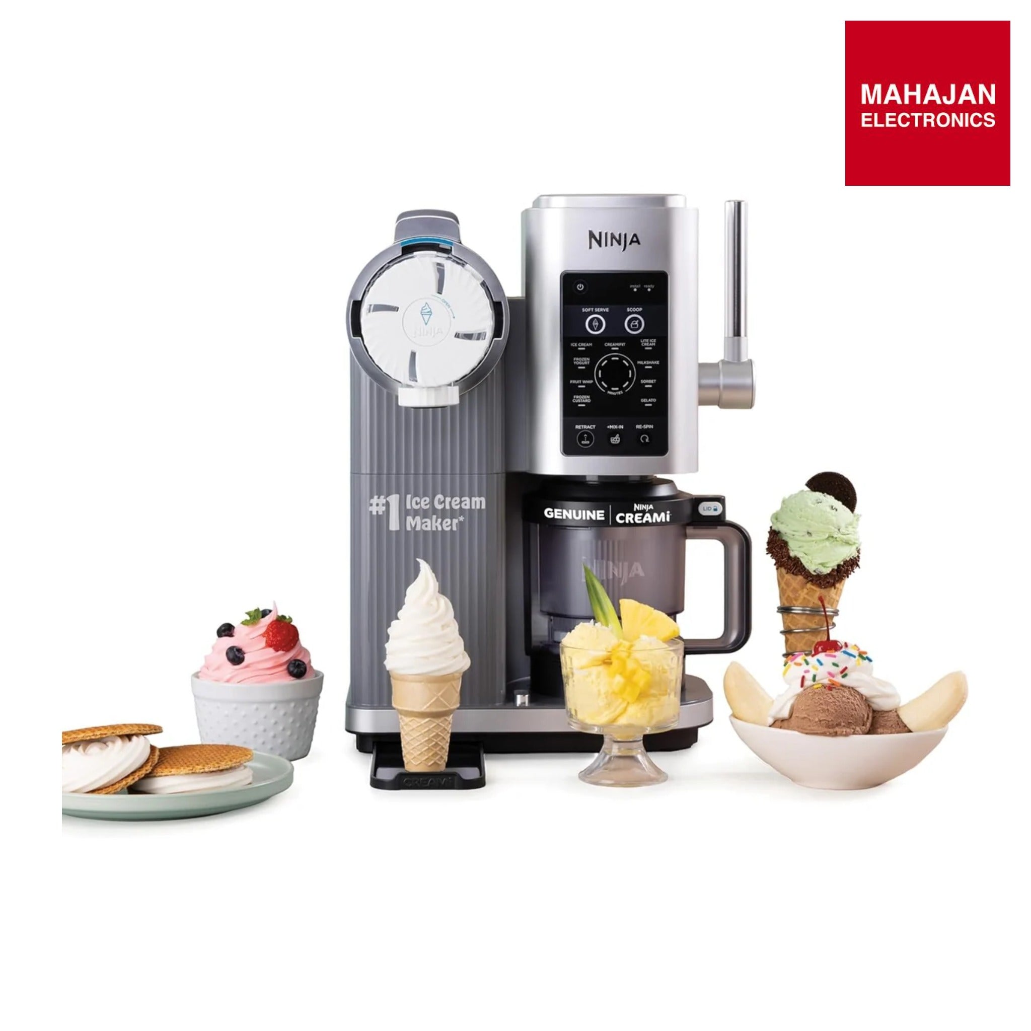 Ninja NC701EU CREAMi Scoop & Swirl Ice Cream Maker and Ice Cream Yogurt Maker with 2 Tubs, 13 Functions – Mahajan Electronics Online.