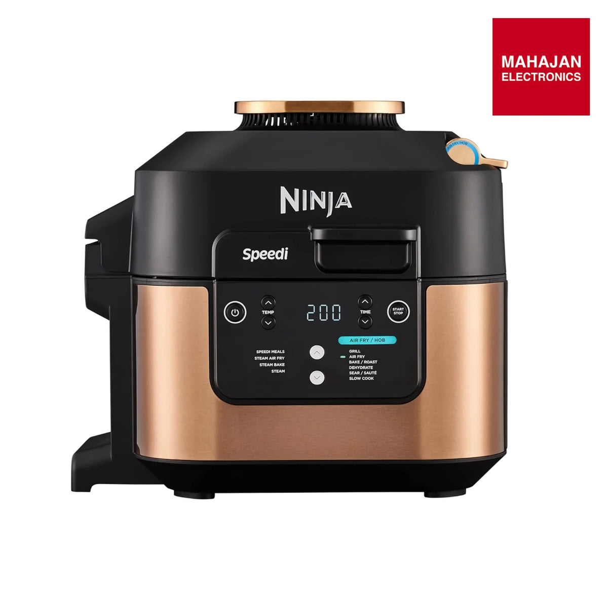 Ninja ON400EUCP Speedi 10-in-1 Fast Pressure Cooker, Air Fryer, Air Fryer and Multicooker, 5.7L, Meals for 4 in 15 Minutes, Steam, Grill, Bake, Roast, Stew and More, Black and Copper-Online Mahajan Electronics