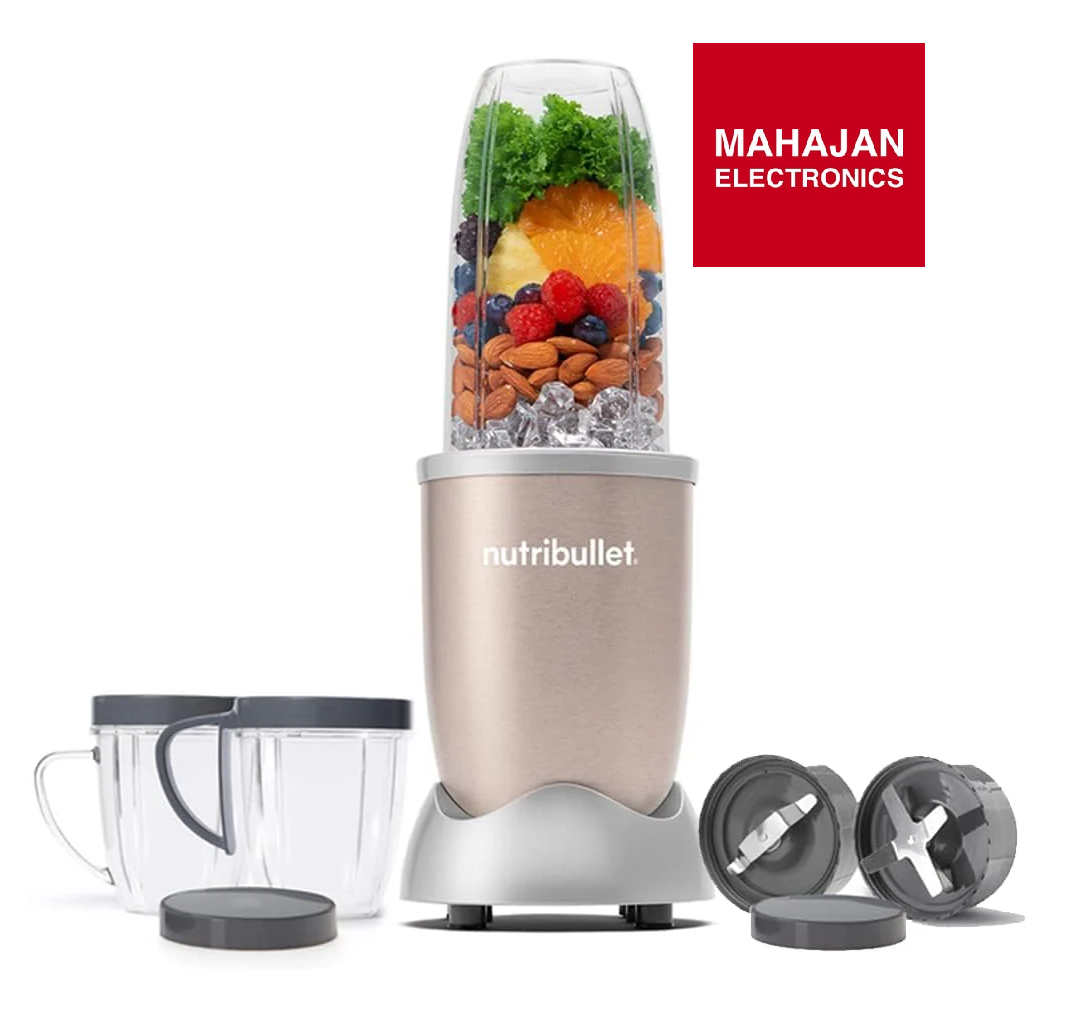 Nutribullet Pro 900W Champagne Gold – 12-Piece Set | Supercharged Smoothie Maker, Mixer, Grinder &amp; Food Processor Mahajan Electronics