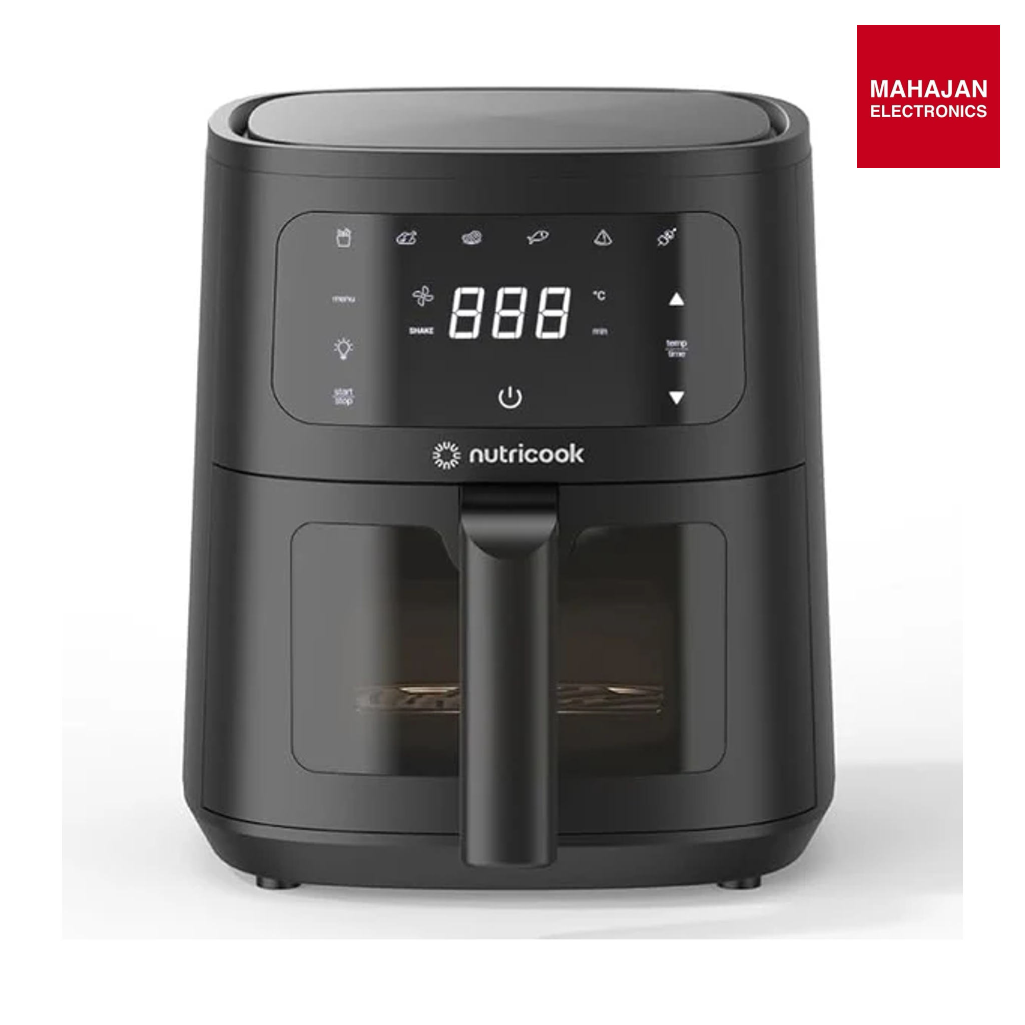 Nutricook Essential 4.5L Air Fryer , 2026 New Launch, 100% Toxin-Free Ceramic Coating - No PTFE, PFAS, PFOA or Microplastics, Clear Window, 1300W, 6 Cooking Programs, 2-Year Warranty-Online Mahajan Electronics