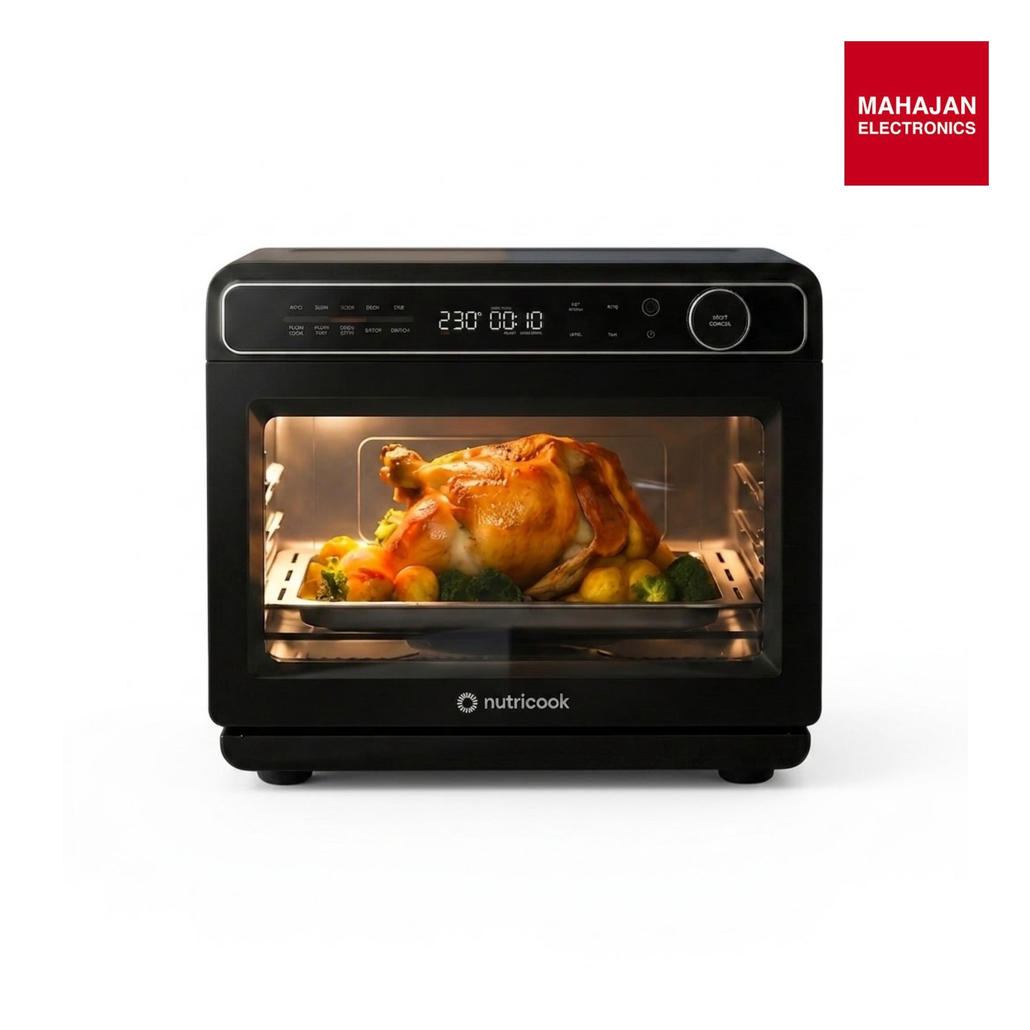 Nutricook Steami X 24L Black (Steam + Air Fryer Oven) with 10-in-1 functions like Steam Cook, Steam Roast, Air Fry, Bake, 1600W power, 2-year warranty Nutricook Mahajan Electronics Online