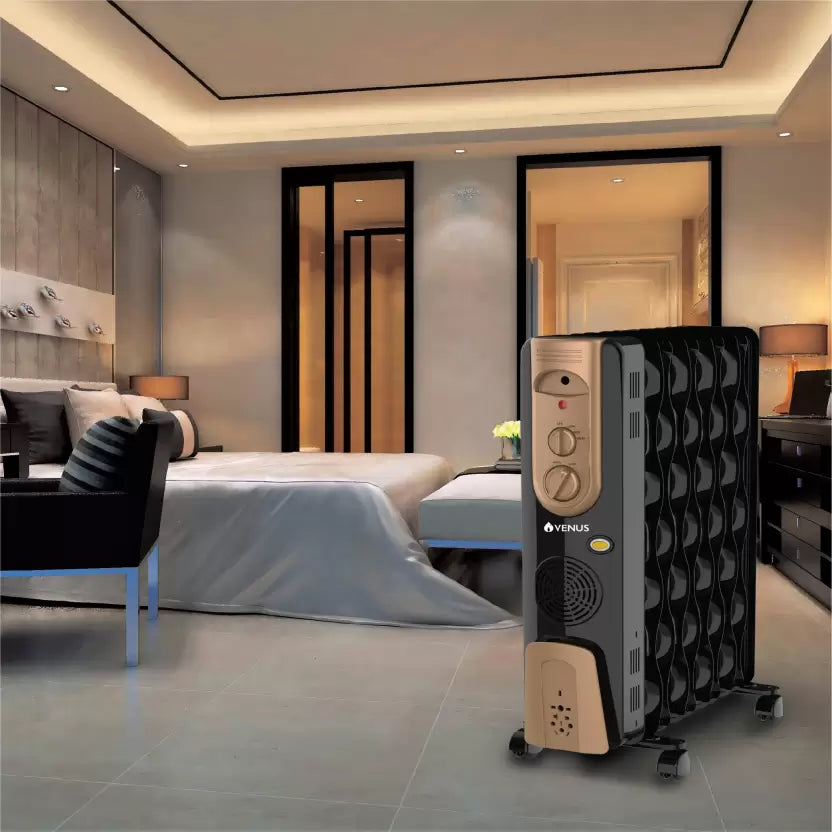 Venus OFR 9F Oil Filled Room Heater 9fin With Fan - Mahajan Electronics Online