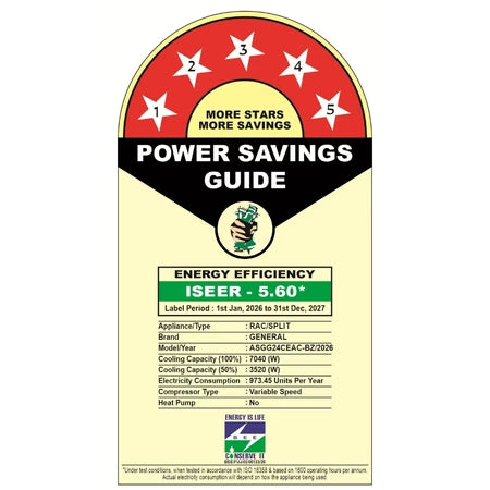 O General ASGG24CEAC-B 2.0 Ton 5 Star Inverter Split AC 2026 (Copper, Hyper Tropical Rotary Compressor, R32, Coanda Airflow)-Online Mahajan Electronics