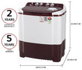 LG P8035SRAZ 8 kg Semi Automatic Top Load Washing Machine, White - Mahajan Electronics Online