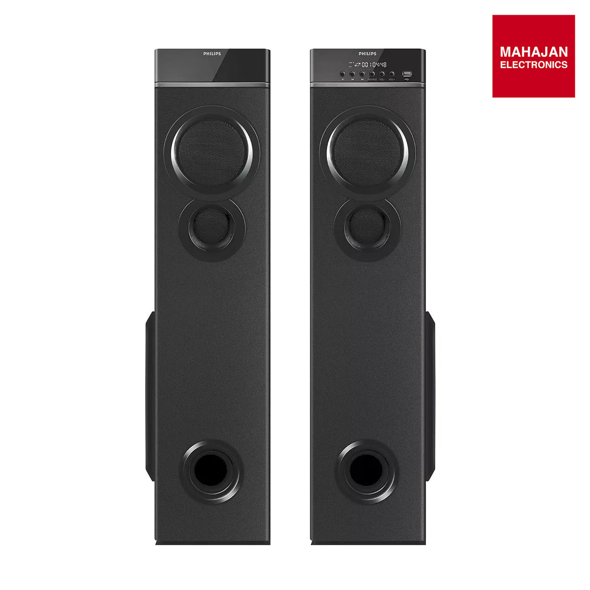 PHILIPS Audio SPA9085 2.0CH 100W Multimedia Tower Speakers, Black - Mahajan Electronics