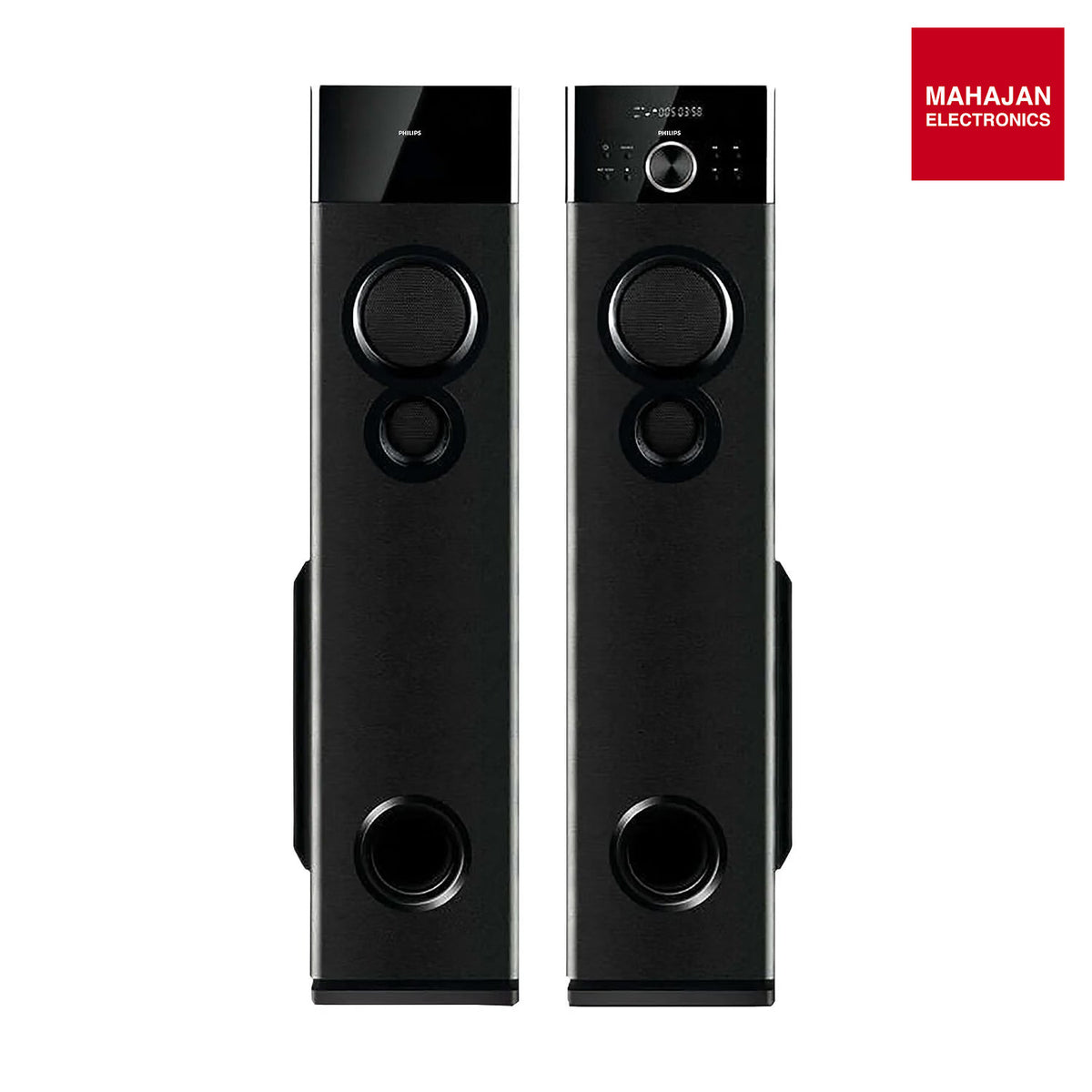 PHILIPS Audio SPA9125 2.0CH 130W Multimedia Tower Speakers, Black - Mahajan Electronics