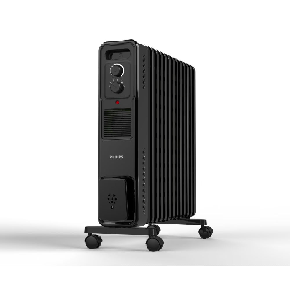 Philips CX30139 13Fin (Oil Filled Radiator)|Room Heater|2900W|3 Heat Settings & PTC Fan  Wheels| Comfortable Breathing|360° Heating (Black) Mahajan Electronics Online