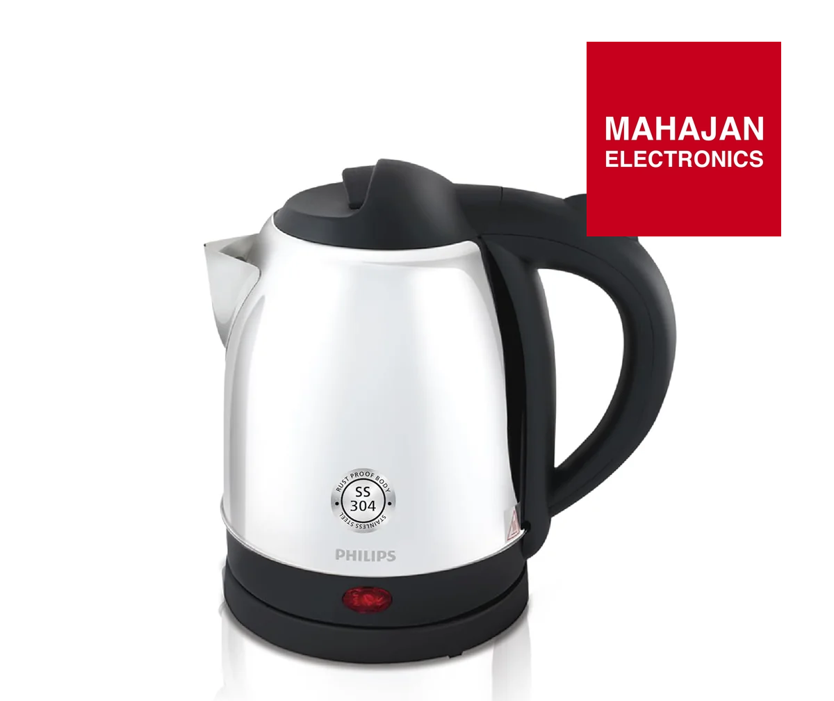Philips HD9373/00 1.5 L Stainless Steel Electric Kettle (Black) | 1500 W | Triple Auto Cut-Off | SS-304 Rust-Proof Body | Mahajan Electronics Delhi NCR