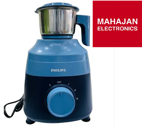 Philips HL1000/02 500W Mixer Grinder with 3 Stainless Steel Jars | Compact Design | Navy Blue – Made in India