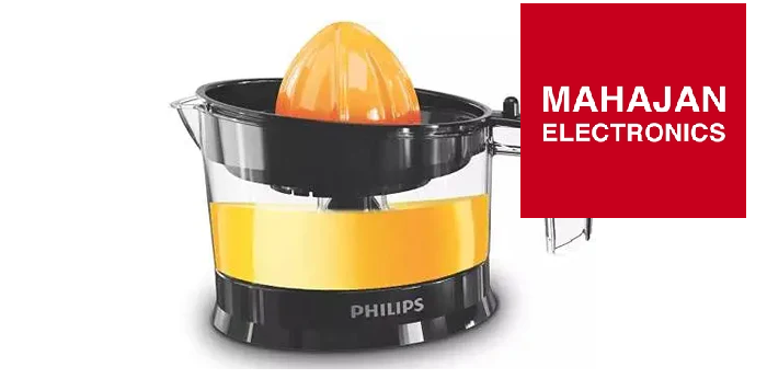 Philips HR2788/00 Citrus Press Juicer | 25W | Two-Way Rotation | Adjustable Pulp Control | Black &amp; Transparent