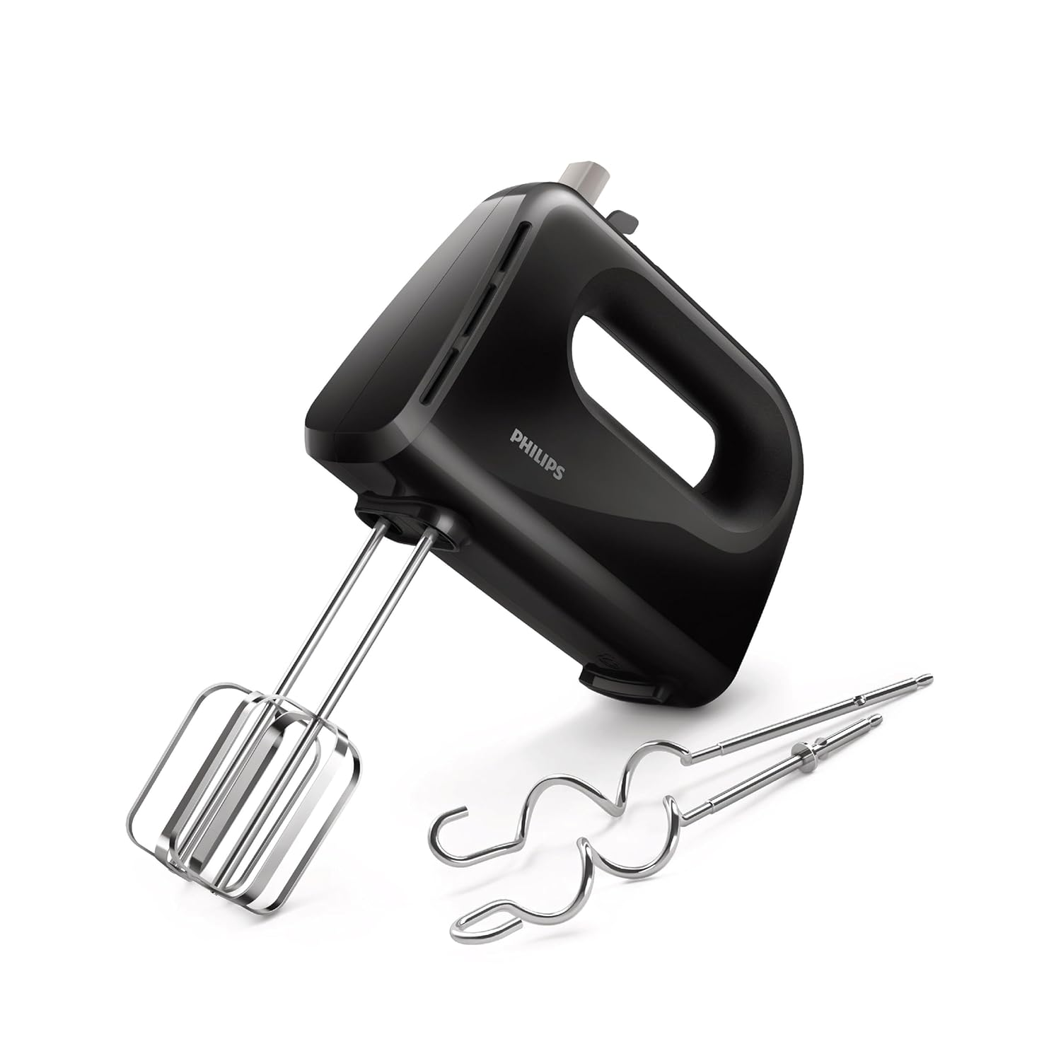 Philips HR3705/10 300-Watt Hand Mixer (Black) – Lightweight, 5 Speed Control, Stainless Steel Beaters &amp; Dough Hooks