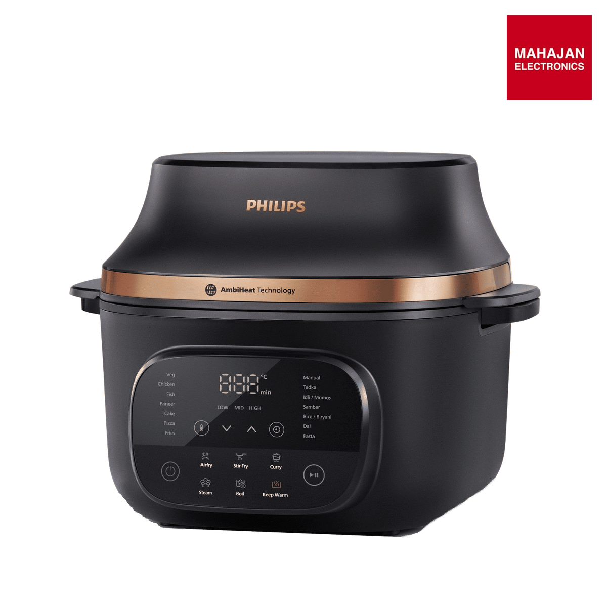Philips OneChef NX5200 4 2L 1980W Digital Air Fryer 33 Functions Black-Online Mahajan Electronics