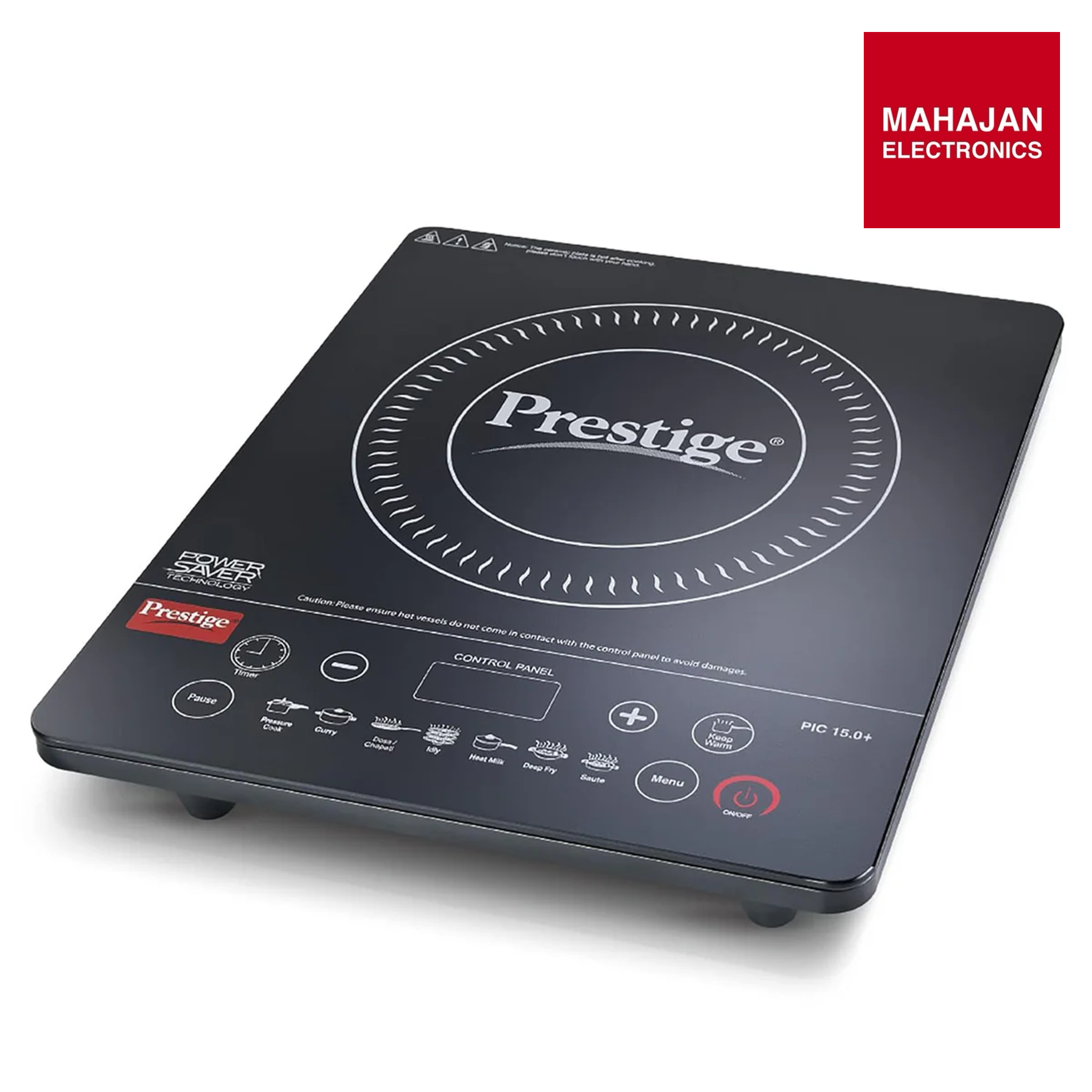 Prestige PIC 15.0 Plus 1900 Watts Induction Cooktop | 4KV Surge Protection | 7 Preset Indian Menu Options with Timer | Touch Button | Easy to Clean | Black | 1Y Warranty | BIS mahajan electronics online