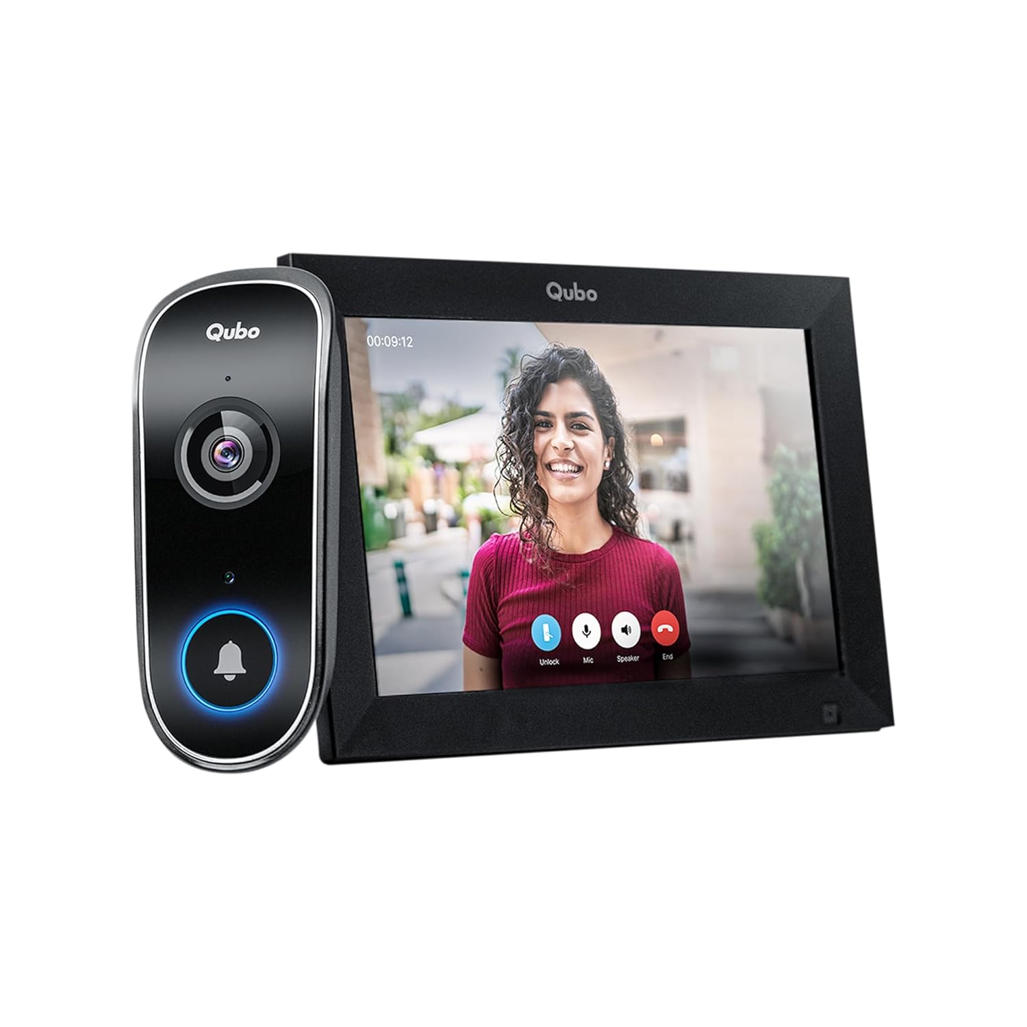 Qubo Instaview VDB PRO Video Doorphone from Hero Group | 3MP 2K Video Doorbell + Wireless Home Tab | Two-Way Talk | Night Vision | Wi-Fi Connectivity
