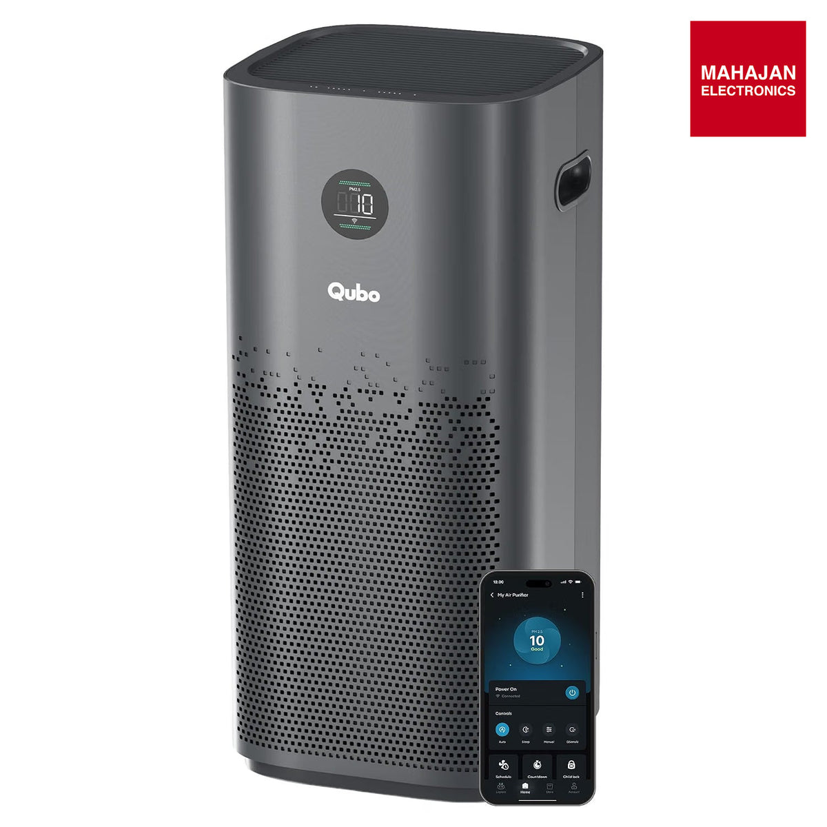 Qubo Smart Air Purifier Q1000 by Hero, True HEPA H13, up to 1000 sq ft, Black – Mahajan Electronics Online.