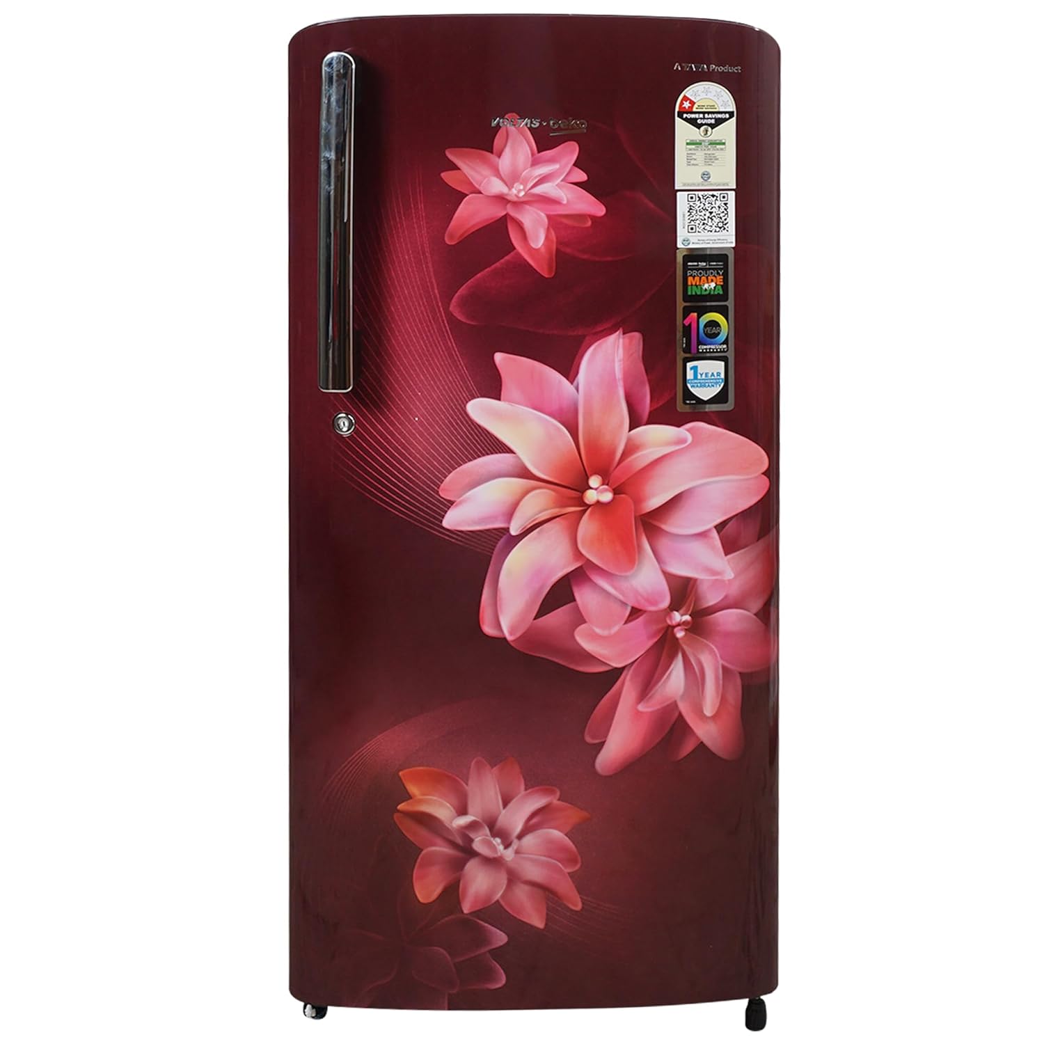 Voltas Beko - RDC208D1 / 1D0WSE0M0000GD 175 L Single Door Refrigerator | Direct Cool | Toughened Glass Shelves | Manual Defrost | Wine Finish