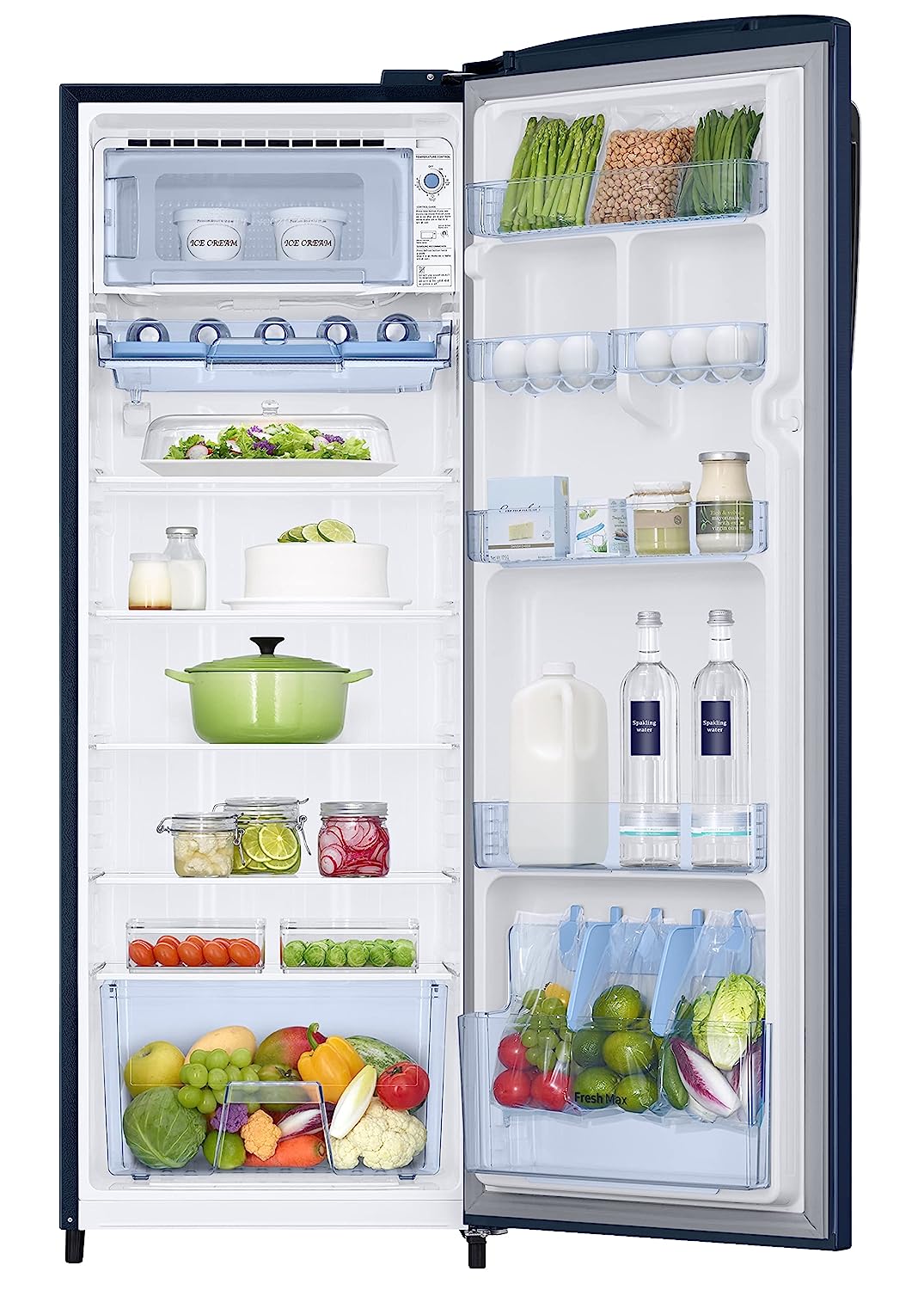 Samsung 246L 3 Star Inverter Direct-Cool Single Door Refrigerator (RR26C3753CU/HL,Camellia Blue) 2023 Model - Mahajan Electronics Online