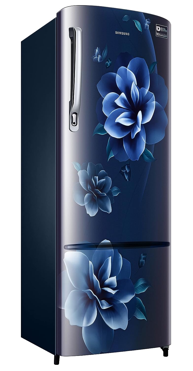 Samsung 246L 3 Star Inverter Direct-Cool Single Door Refrigerator (RR26C3753CU/HL,Camellia Blue) 2023 Model - Mahajan Electronics Online