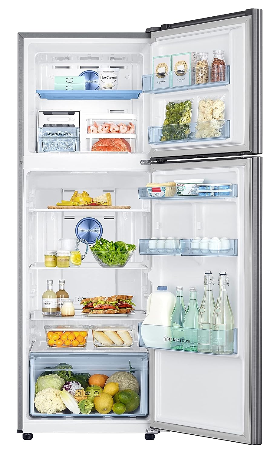 Samsung 322L 2 Star Inverter Frost-Free Convertible 5 In 1 Double Door Refrigerator  (RT37C4522S8/HL,Elegant Inox )