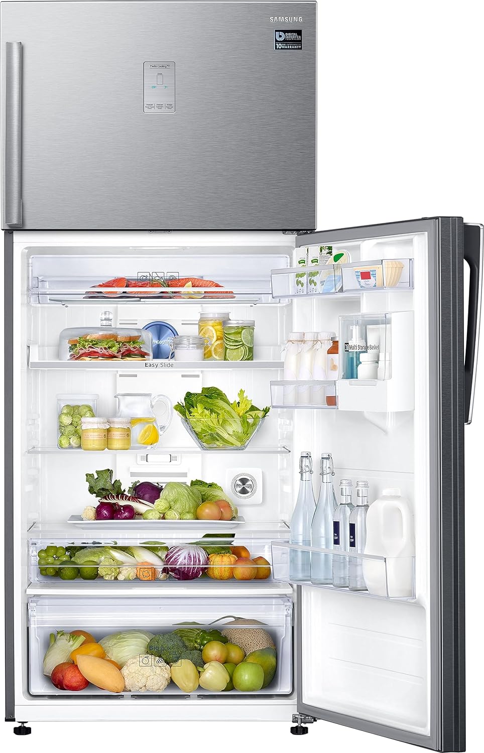 Samsung 530 L, 1 Star, Convertible 5-in-1, Digital Inverter, Frost Free Double Door Refrigerator (RT56C637SSL/TL, Silver, Real Stainless, 2023 Model) - Mahajan Electronics Online