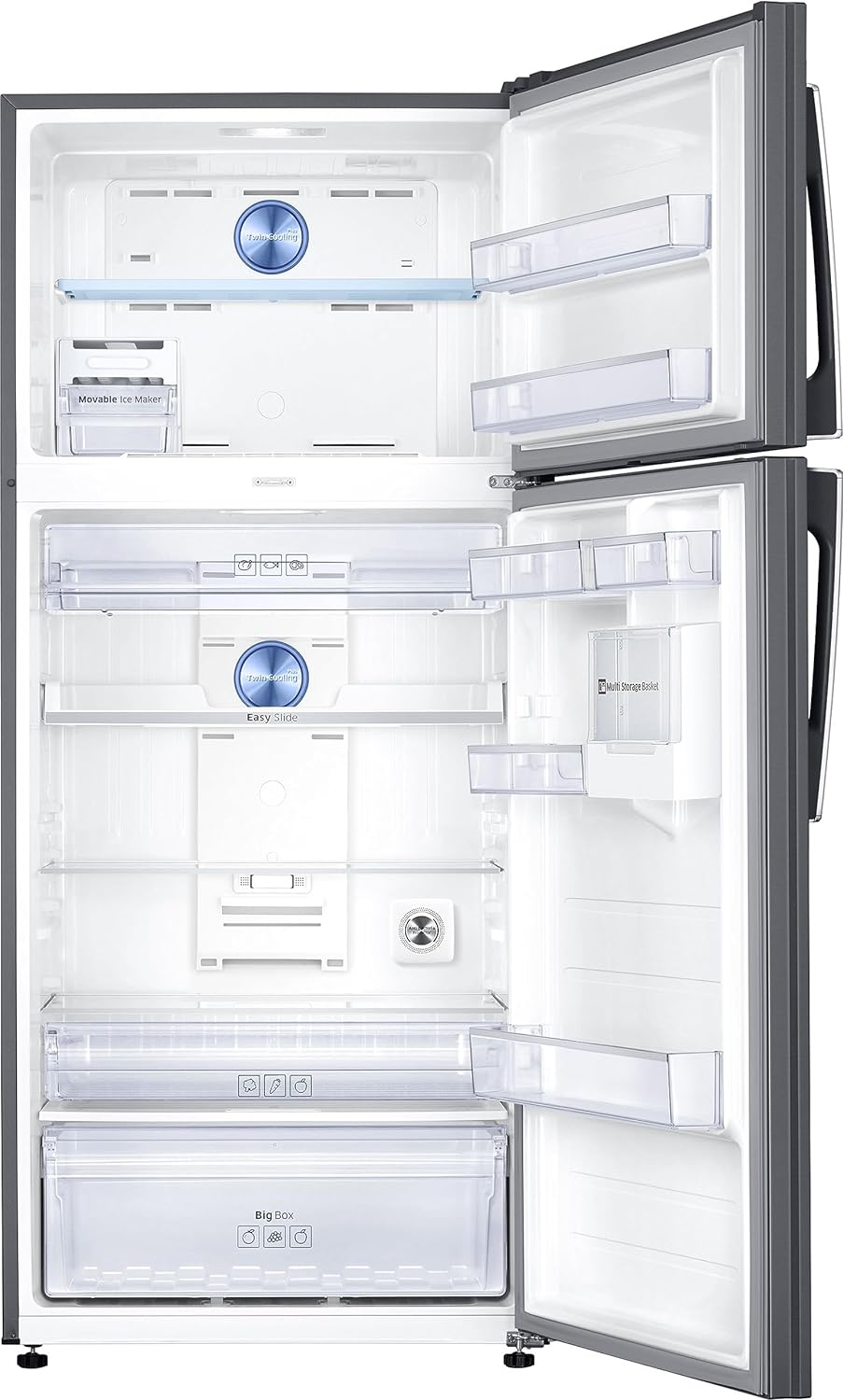 Samsung 530 L, 1 Star, Convertible 5-in-1, Digital Inverter, Frost Free Double Door Refrigerator (RT56C637SSL/TL, Silver, Real Stainless, 2023 Model) - Mahajan Electronics Online
