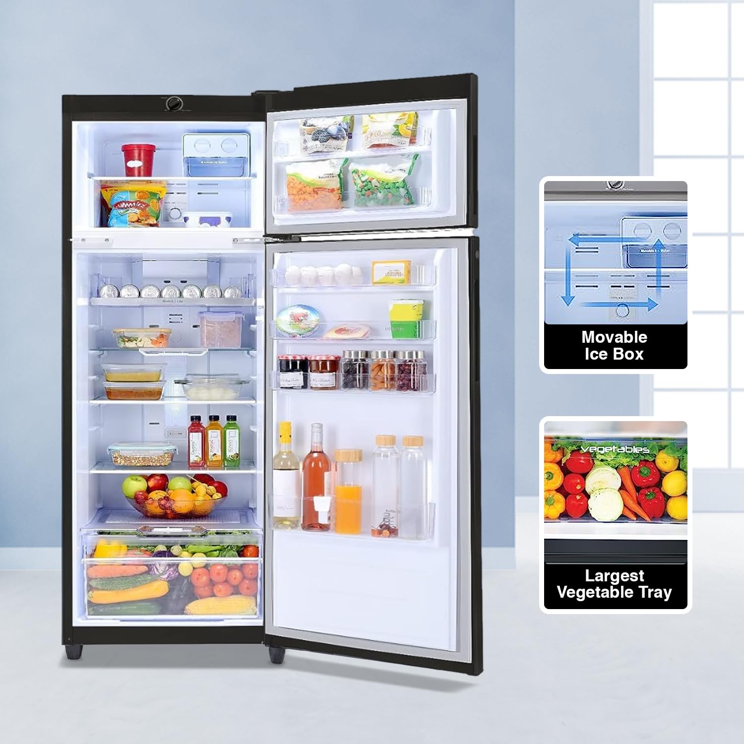 Godrej RT EONVALOR 310B RI FS ST, Fossil Steel , Edge 272 L 2 Star Nano Shield Technology Inverter Frost Free Double Door Refrigerator - Mahajan Electronics Online