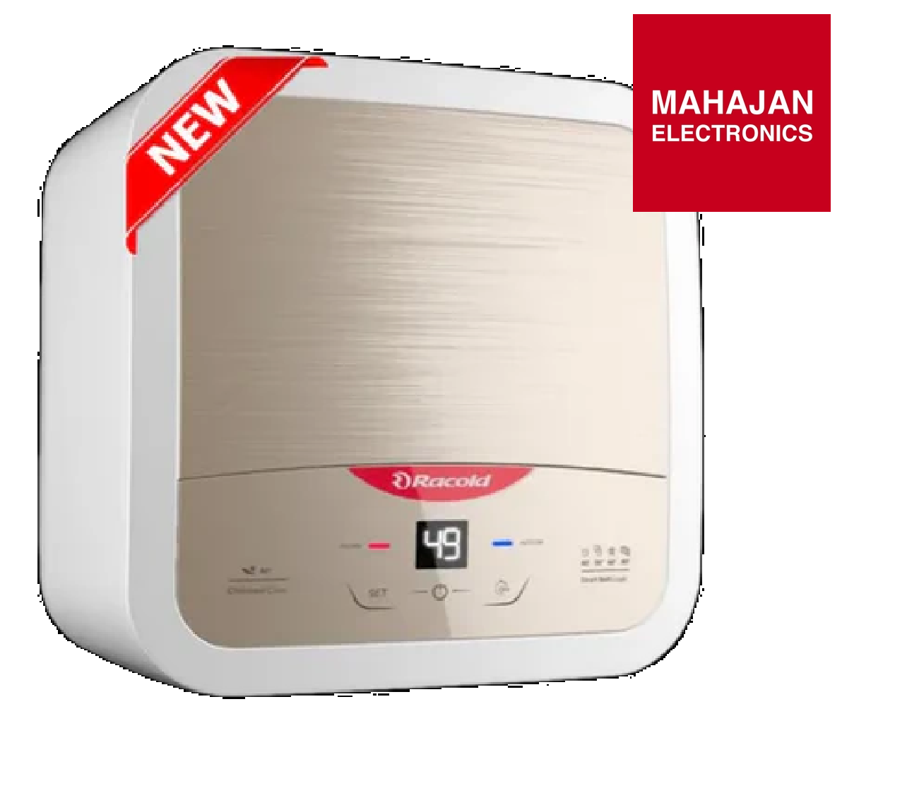Racold Omnis DG 25L 5 Star Storage Water Geyser (Sandstorm Gold) | Smart Bath Logic | Touch Control | Auto Diagnosis | Enamel Tank | 8 Bar Pressure | Free Installation & Pipes | 2kW | Vertical Mount Racold