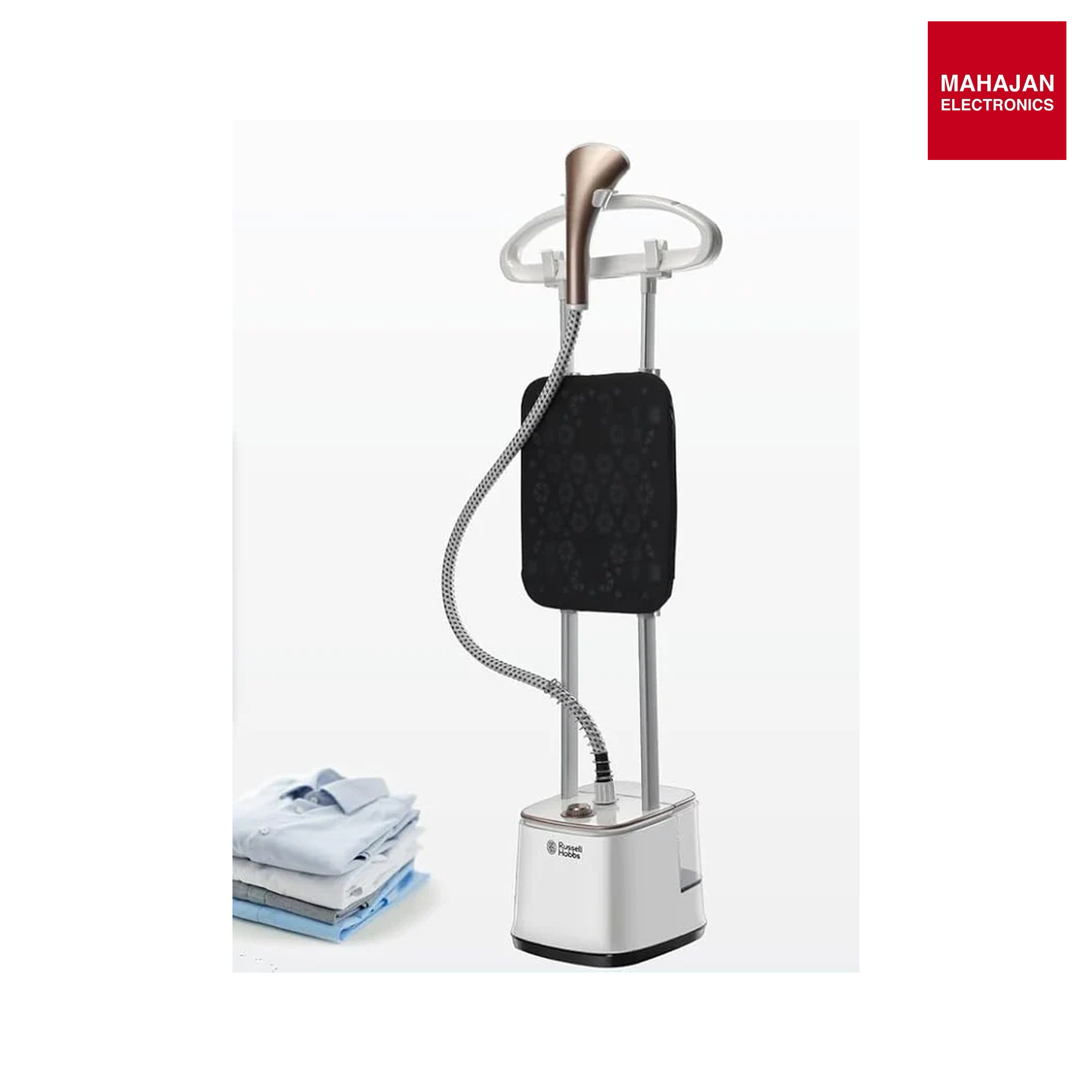Russell Hobbs RGS 2000-Pro M Professional Garment Steamer | 2000W Power | 10 Steam Levels | 2.4L Detachable Tank | Adjustable Height & Ironing Board | Portable with Wheels | 2-Year Warranty-Online Mahajan Electronics