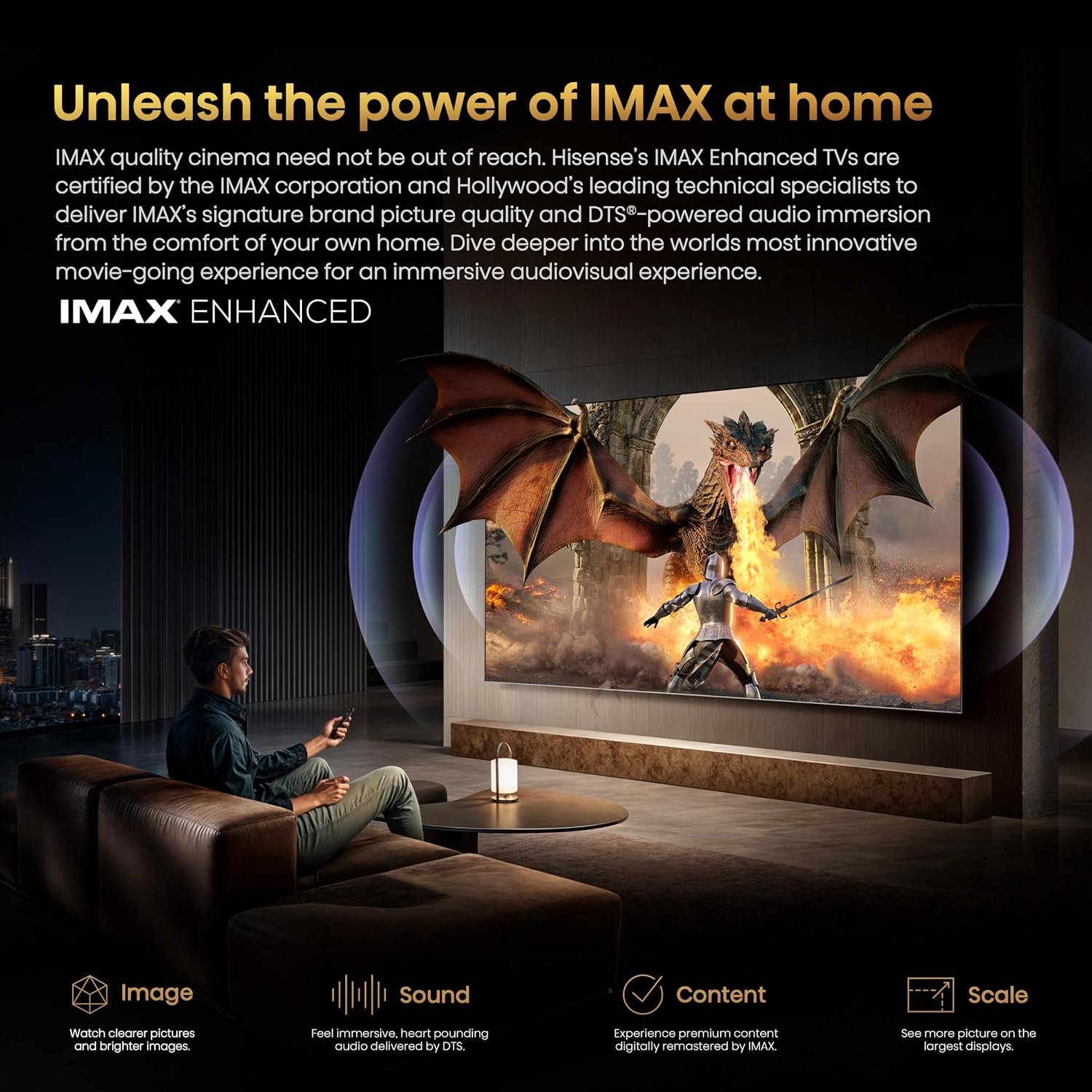 Hisense 55 Inch 55UR8S | RGB MiniLED | Hi-View AI Engine RGB | Native 180Hz Game Mode | Up to 3500 nits Peak Brightness | IMAX Enhanced | 2.1.2 Multi-Channel Surround | AI RGB Light Sensor-Online Mahajan Electronics