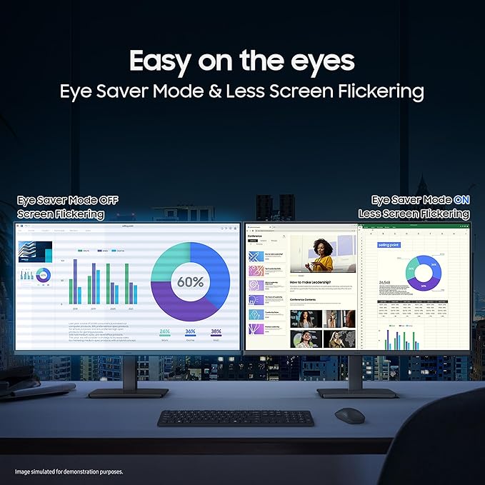 Samsung 24" (60.5 cm) LS24D300GAWXXL|Black  S3 Flat Monitor|Super Slim Borderless Design|IPS Panel|FHD 1920 x 1080|100 Hz|5 ms|Ports-HDMI,VGA|Game Mode|Eye Saver Mode||Wall Mountable-Online Mahajan Electronics